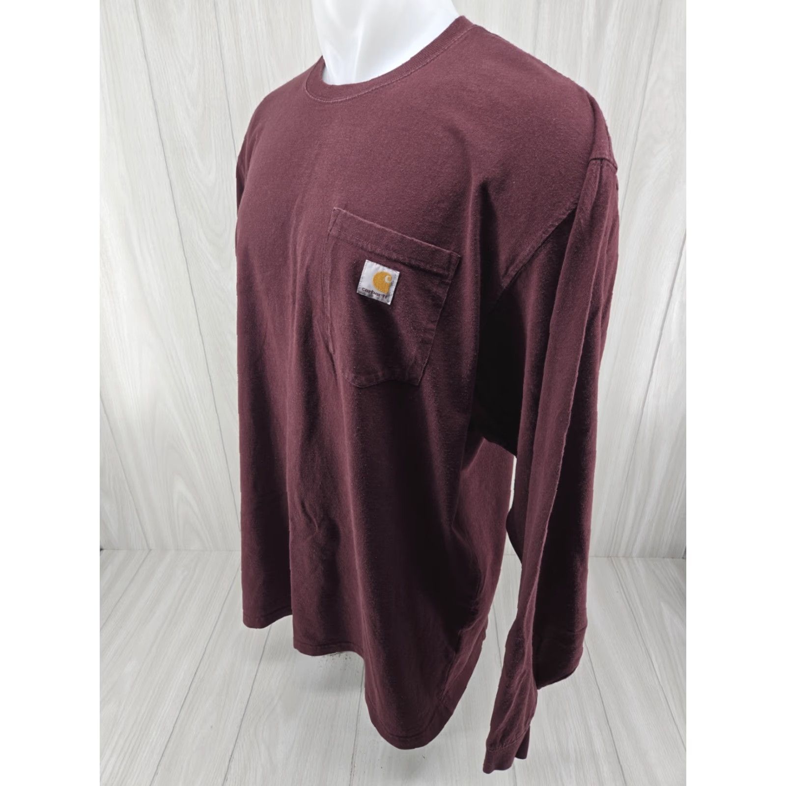 Carhartt Carhartt T-Shirt Men’s XL Tall Maroon Original Fit Long Sleeve Casual Thick Shirt Size US XL / EU 56 / 4 - 3 Thumbnail