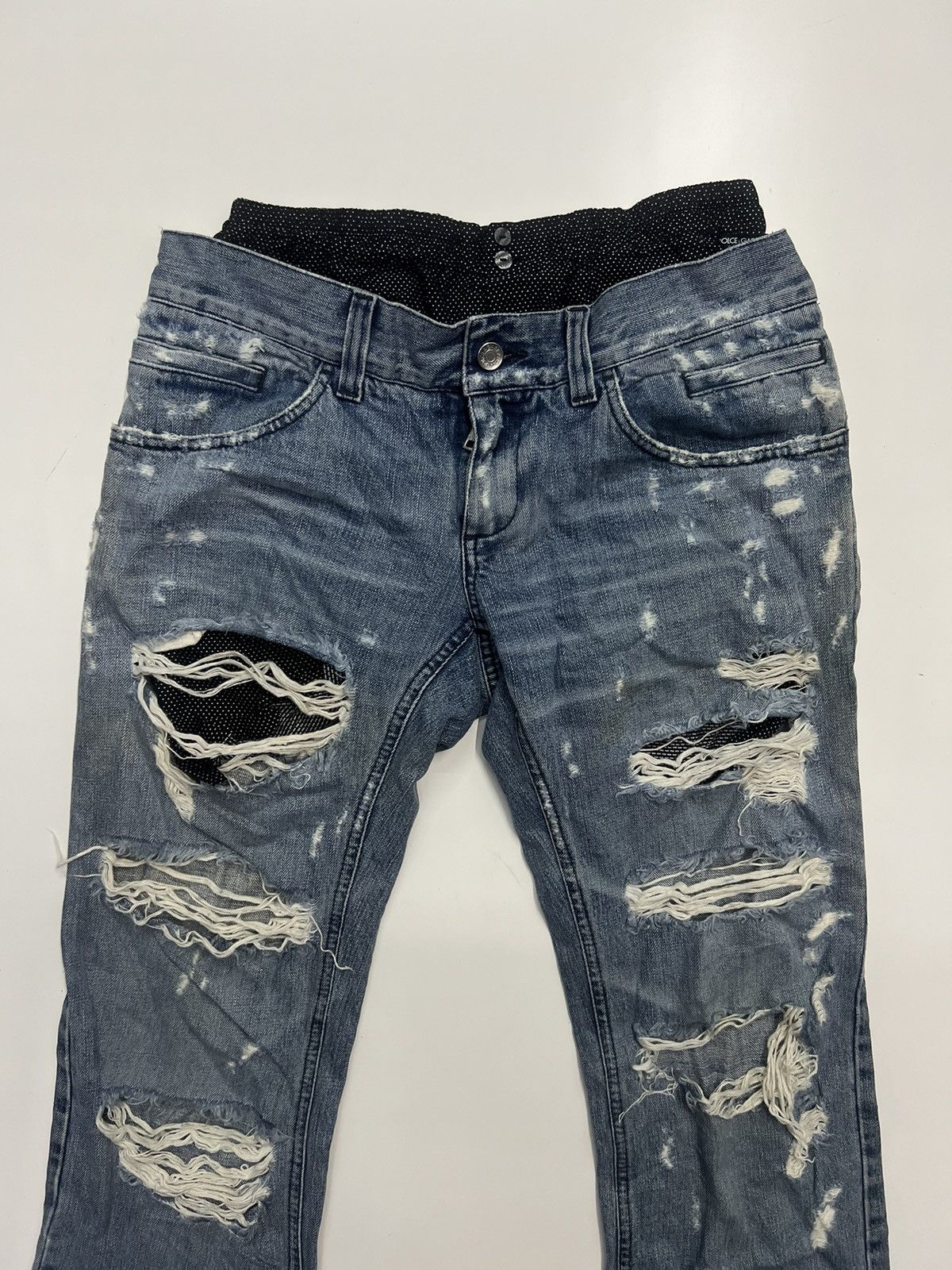 Dolce & Gabbana Insane🔥Dolce & Gabbana Distress Design Denim Size 34 Size US 34 / EU 50 - 6 Thumbnail