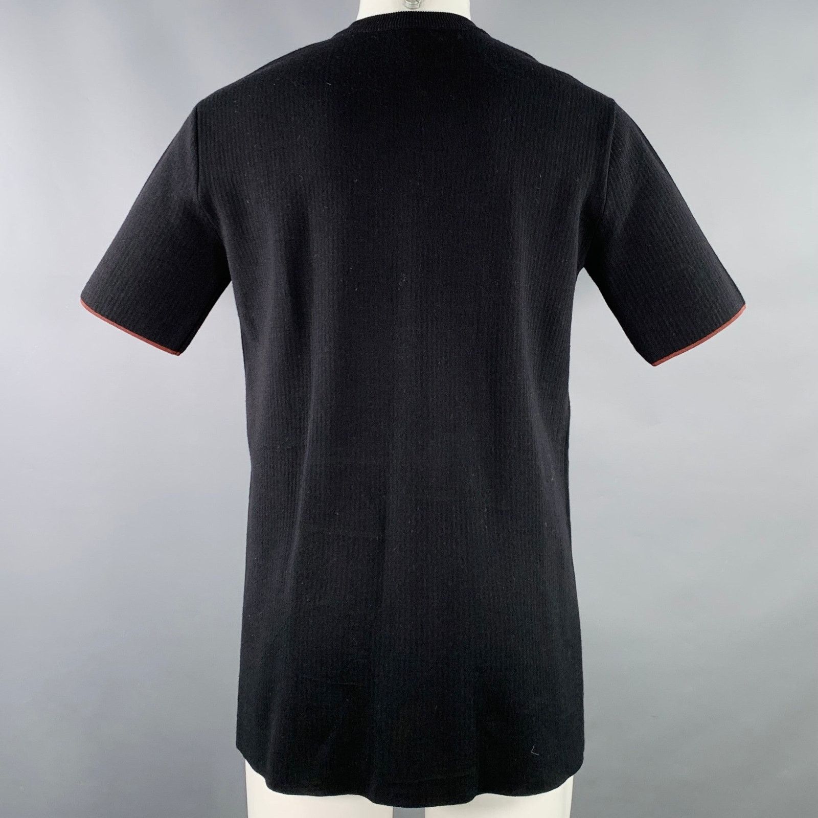 Calvin Klein CALVIN KLEIN Black Knit Viscose Virgin Wool T-shirt Size US S / EU 44-46 / 1 - 4 Thumbnail
