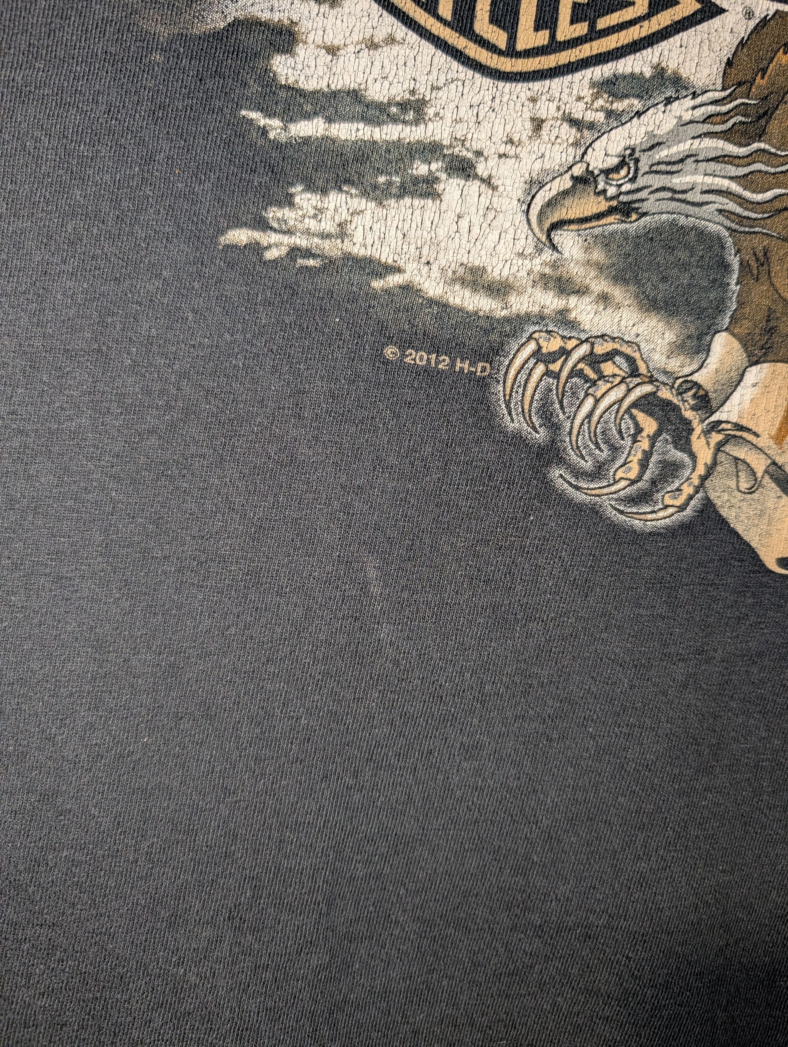 Harley Davidson Vintage 2012 Harley Davidson Ride Free Eagle Motor T-Shirt Size US XXL / EU 58 / 5 - 5 Thumbnail