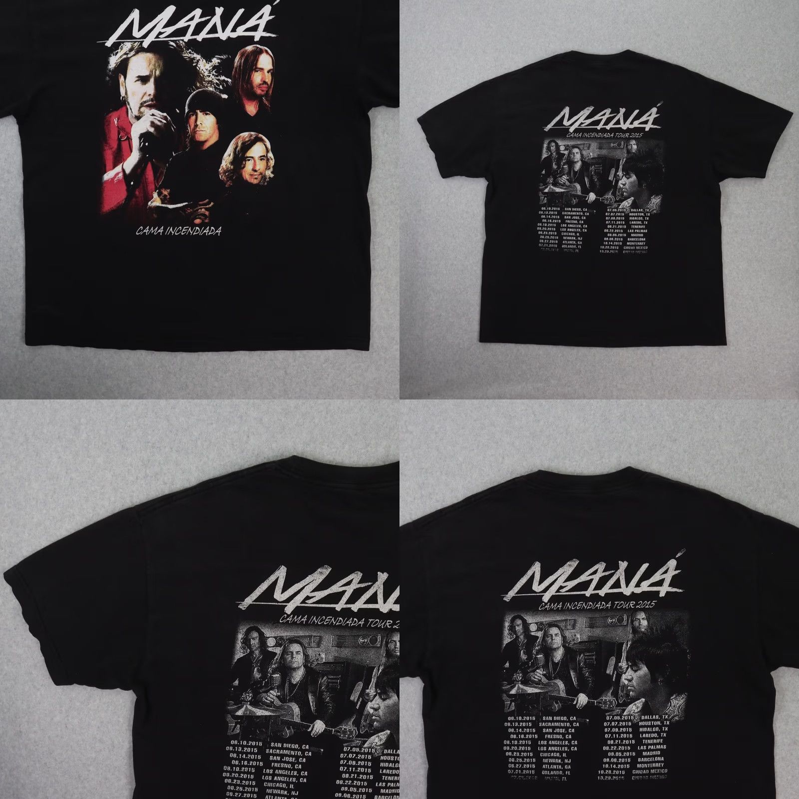 Vintage MANA Band MENS XL Black Cama Incendiada Tour En Concierto Shirt Size US XL / EU 56 / 4 - 8 Thumbnail