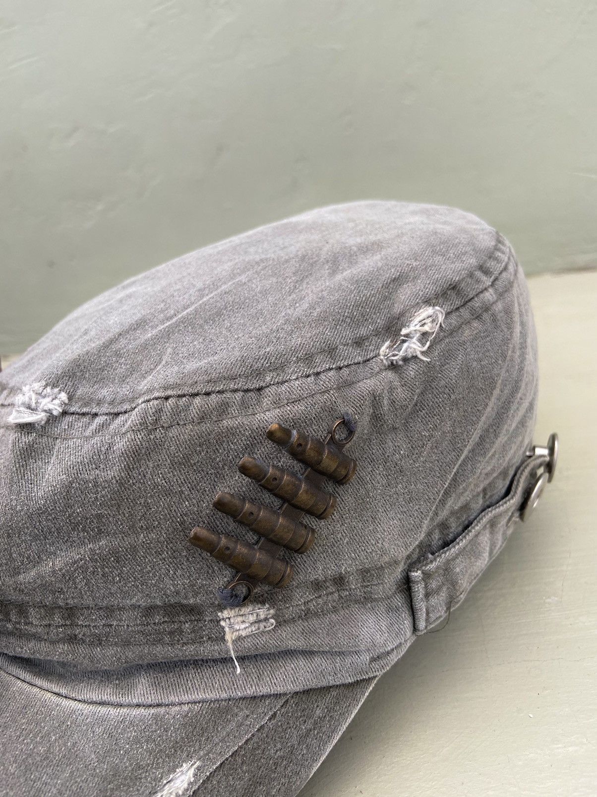 If Six Was Nine 2000s patrol hat with torn bullet ornament Size ONE SIZE - 4 Thumbnail