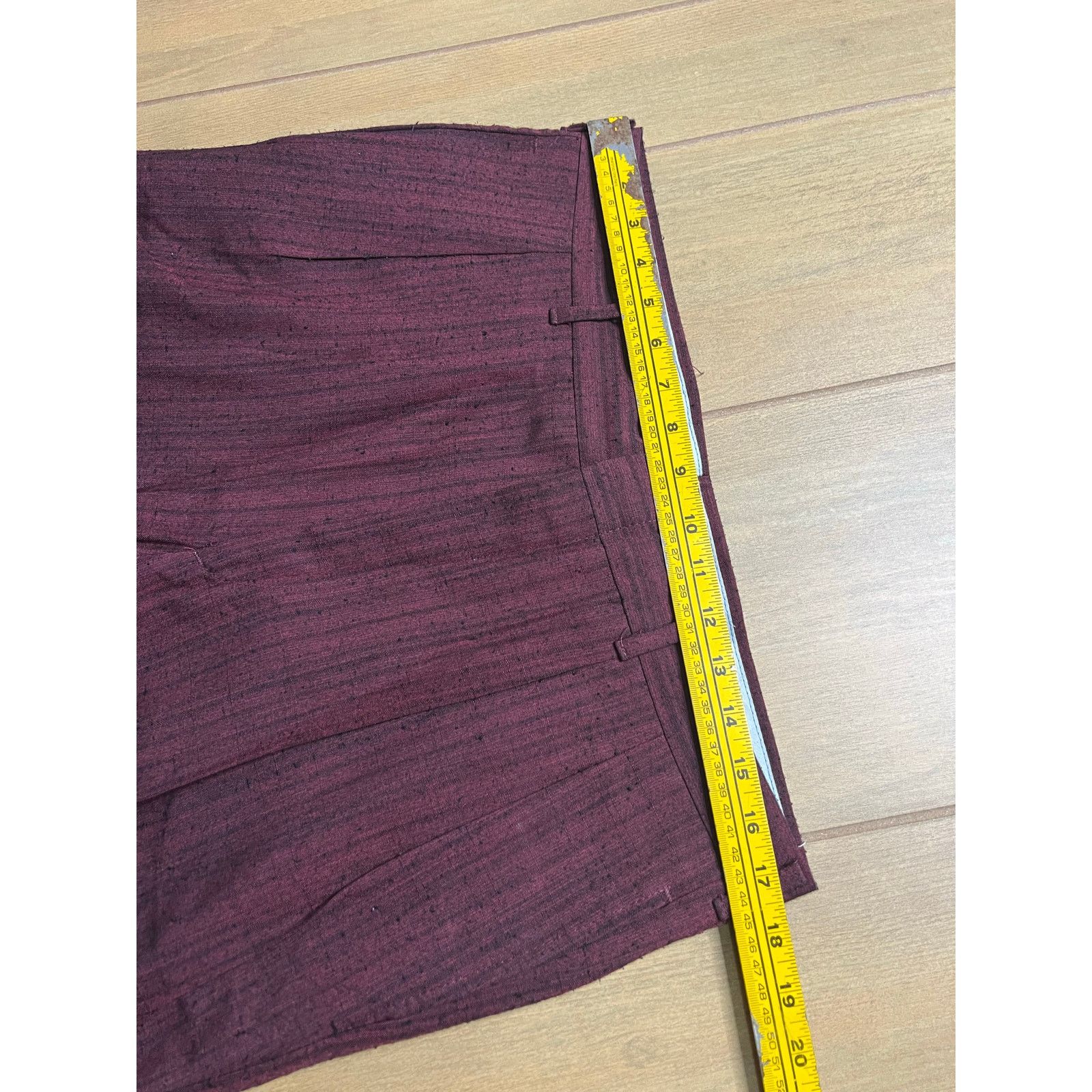 Vintage Vintage 1970s Burgundy Slub Trousers Talon USA Sz 35x31 Size US 35 - 6 Thumbnail