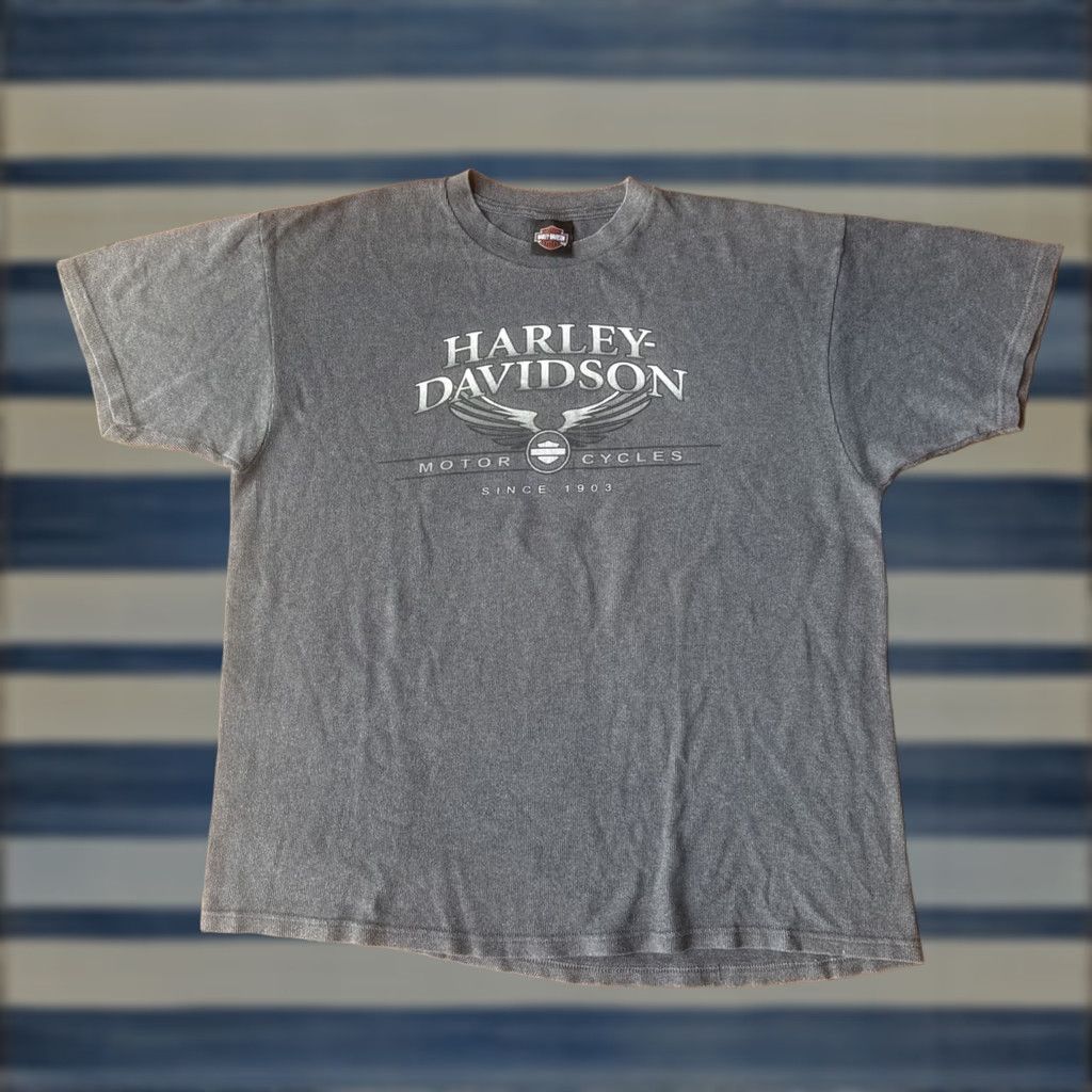 Harley Davidson VINTAGE Harley-Davidson Thermal Knit T-Shirt 2XL Gray Mens Biker Motorcycle Logo Embroidered Short Sleeve Henley Size US XXL / EU 58 / 5 - 1 Thumbnail