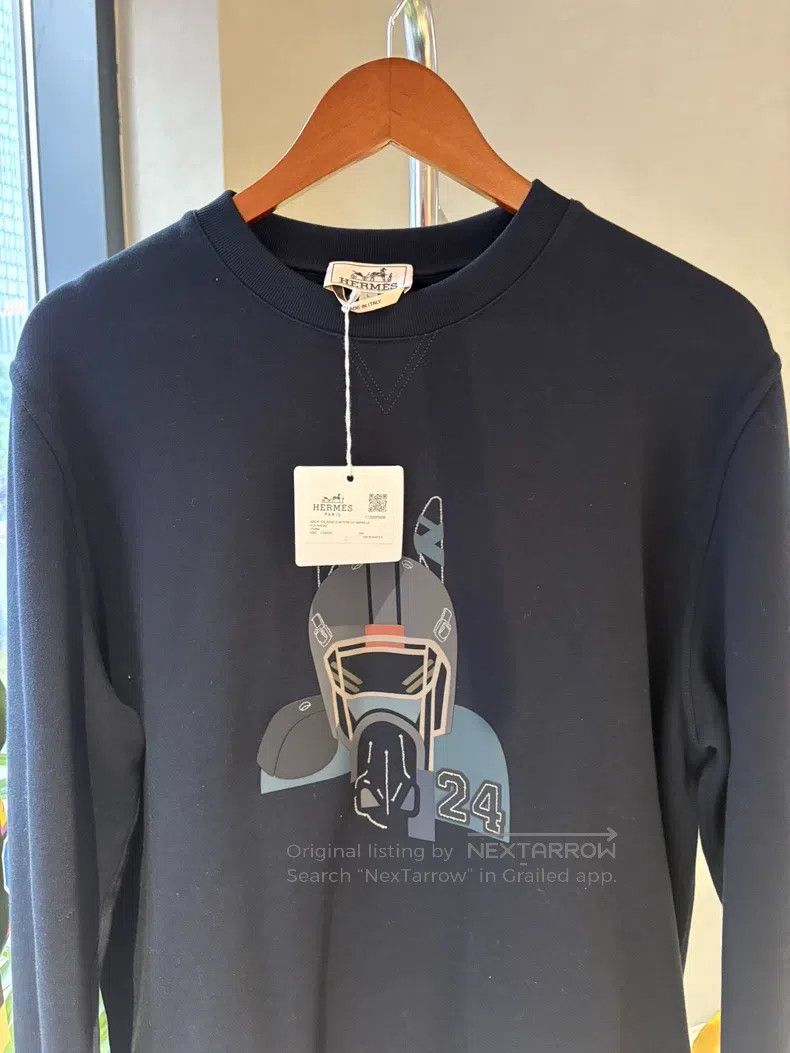 Hermes Hermes Navy blue animal and number print sweatshirt Size US L / EU 52-54 / 3 - 3 Thumbnail