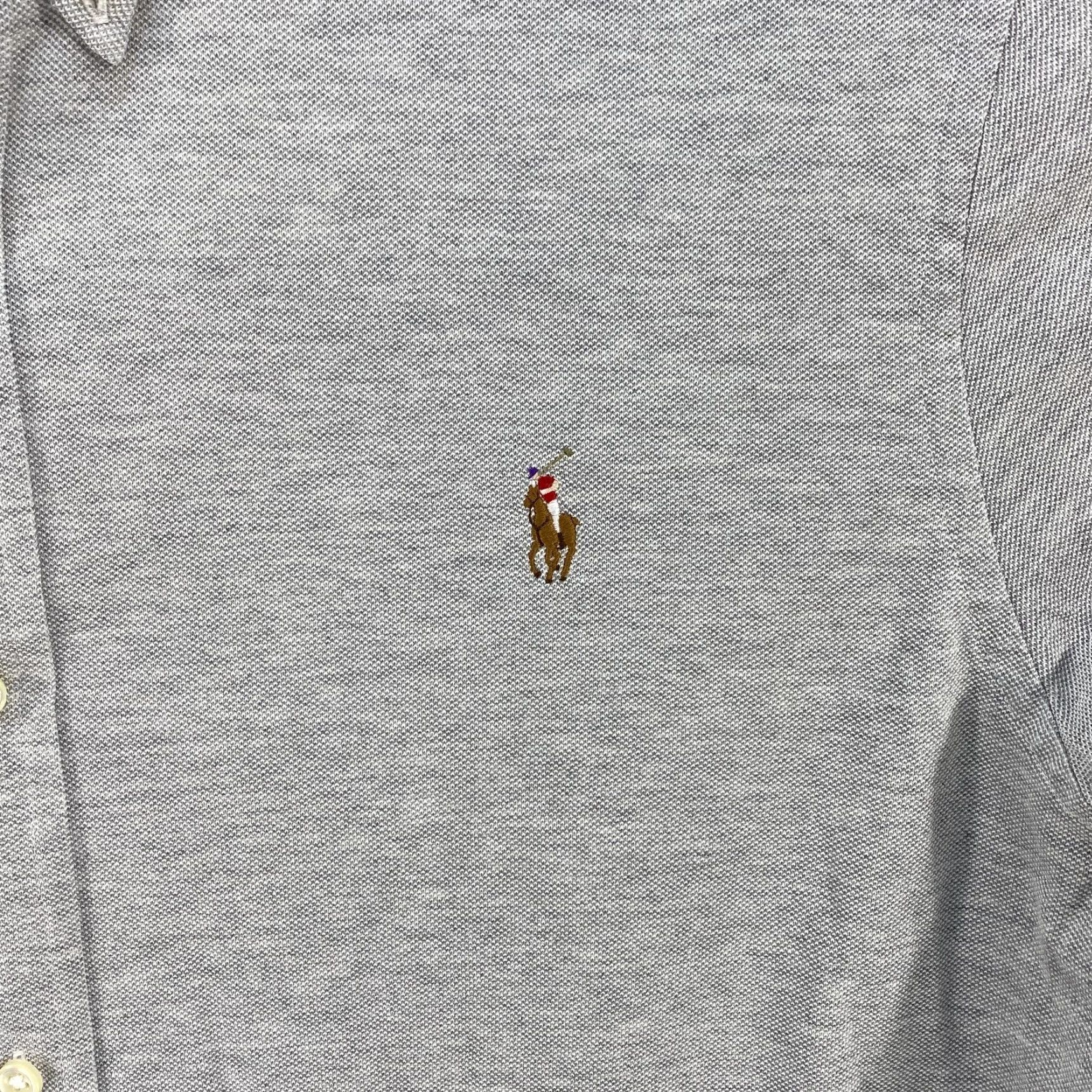 Ralph Lauren VINTAGE Ralph Lauren Knit Oxford Long Sleeve Button Up Gray Mens XXL TTG Polo Pony Size US XXL / EU 58 / 5 - 3 Thumbnail