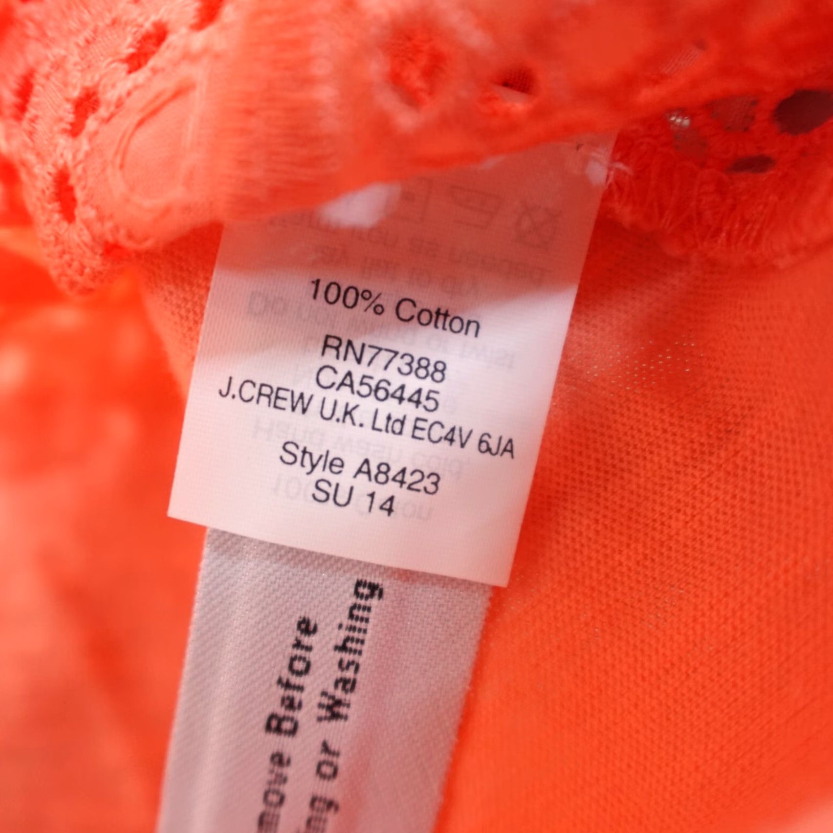 J.Crew J.CREW Blouse Womens Top S Pink Cotton Lace KP6167 NEW Size S / US 4 / IT 40 - 5 Thumbnail