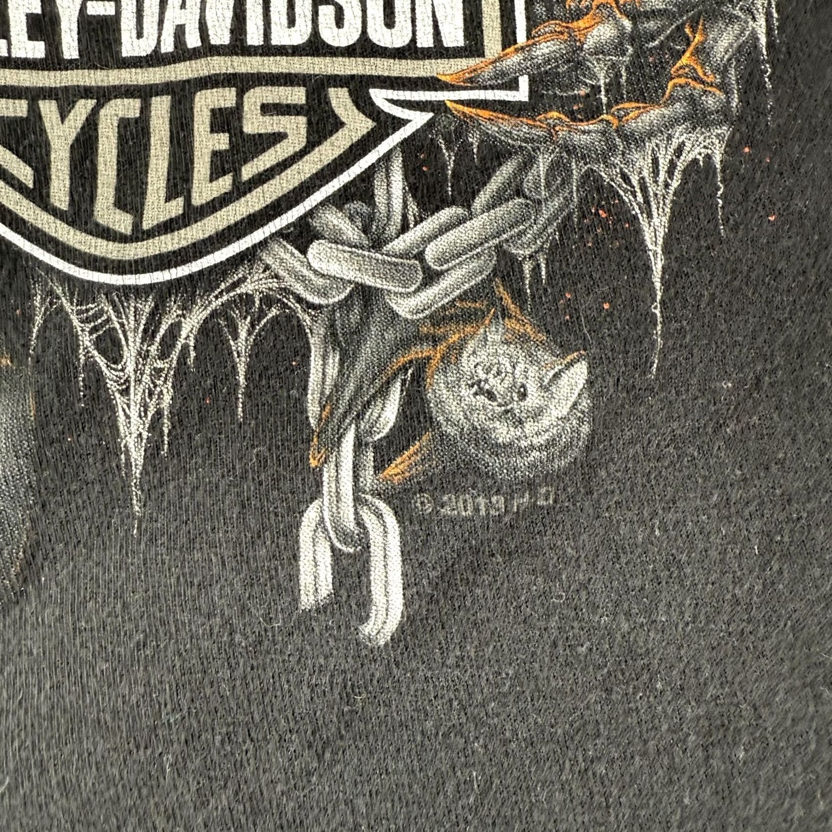 Harley Davidson Harley-Davidson Shirt Mens XL Black Long Sleeve Flames Skulls Panama City Beach Graphic Print Crew Neck Front Back Limited Edition VINTAGE? Size US XL / EU 56 / 4 - 5 Thumbnail