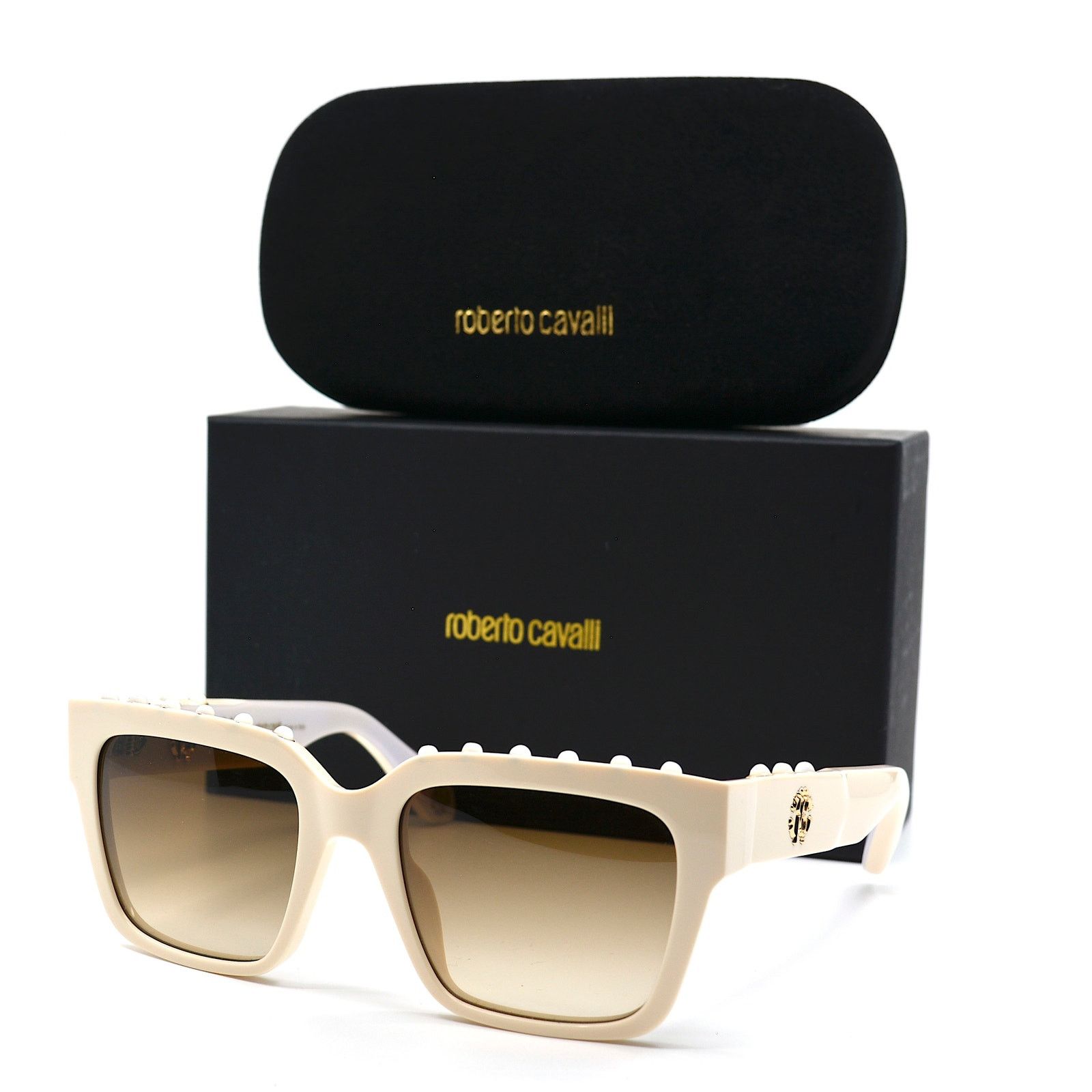 Roberto Cavalli ROBERTO CAVALLI SRC040S IVORY BROWN AUTHENTIC SUNGLASSES Size ONE SIZE - 5 Thumbnail