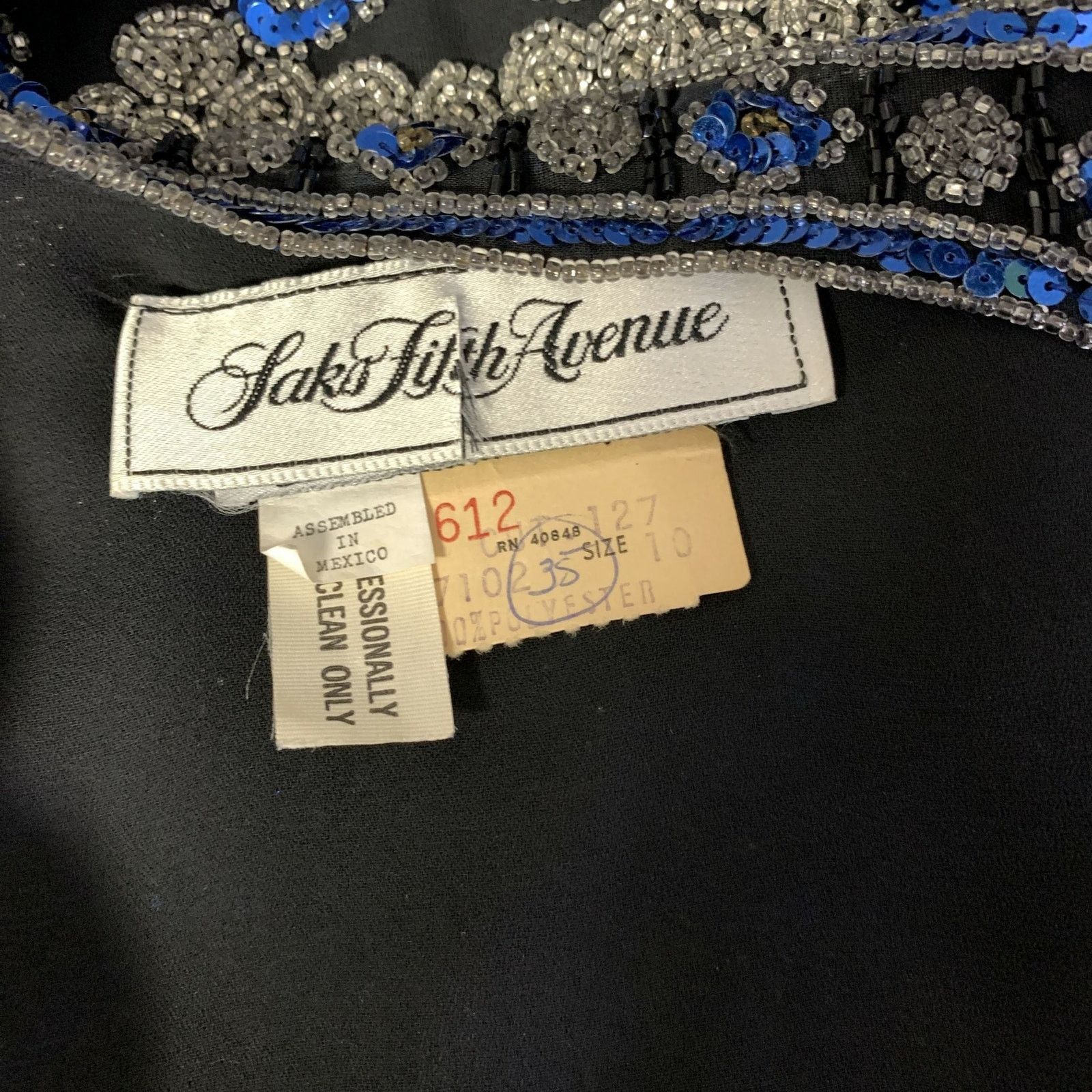 Saks Fifth Avenue SAKS FIFTH AVENUE Navy Blue Geometric Long Sleeve Dress Top Size L / US 10 / IT 46 - 5 Thumbnail