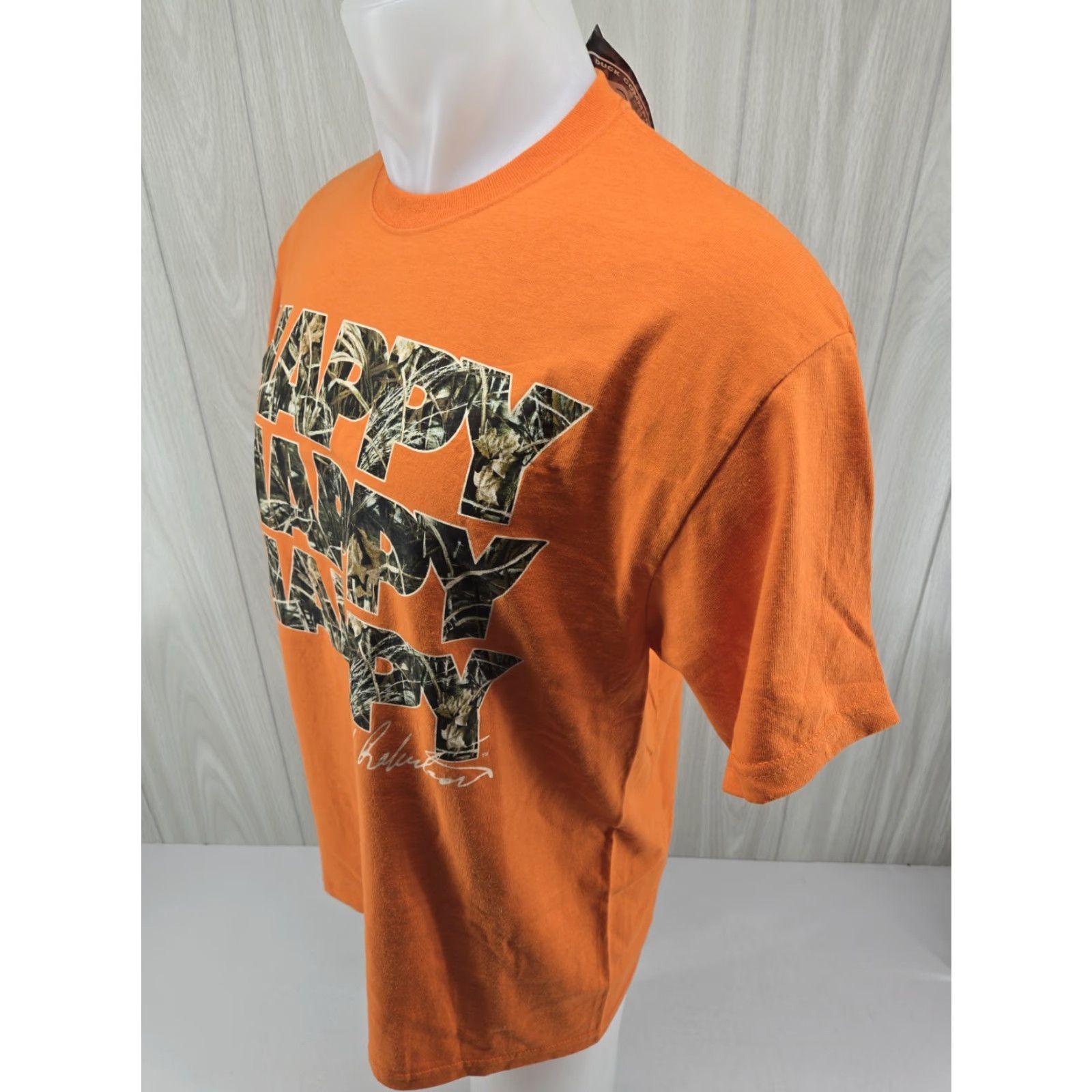 Vintage Duck Commander T Shirt Adult LARGE Orange Camouflage Happy Graphic Phil Robertson Shirt Mens Size US L / EU 52-54 / 3 - 5 Thumbnail