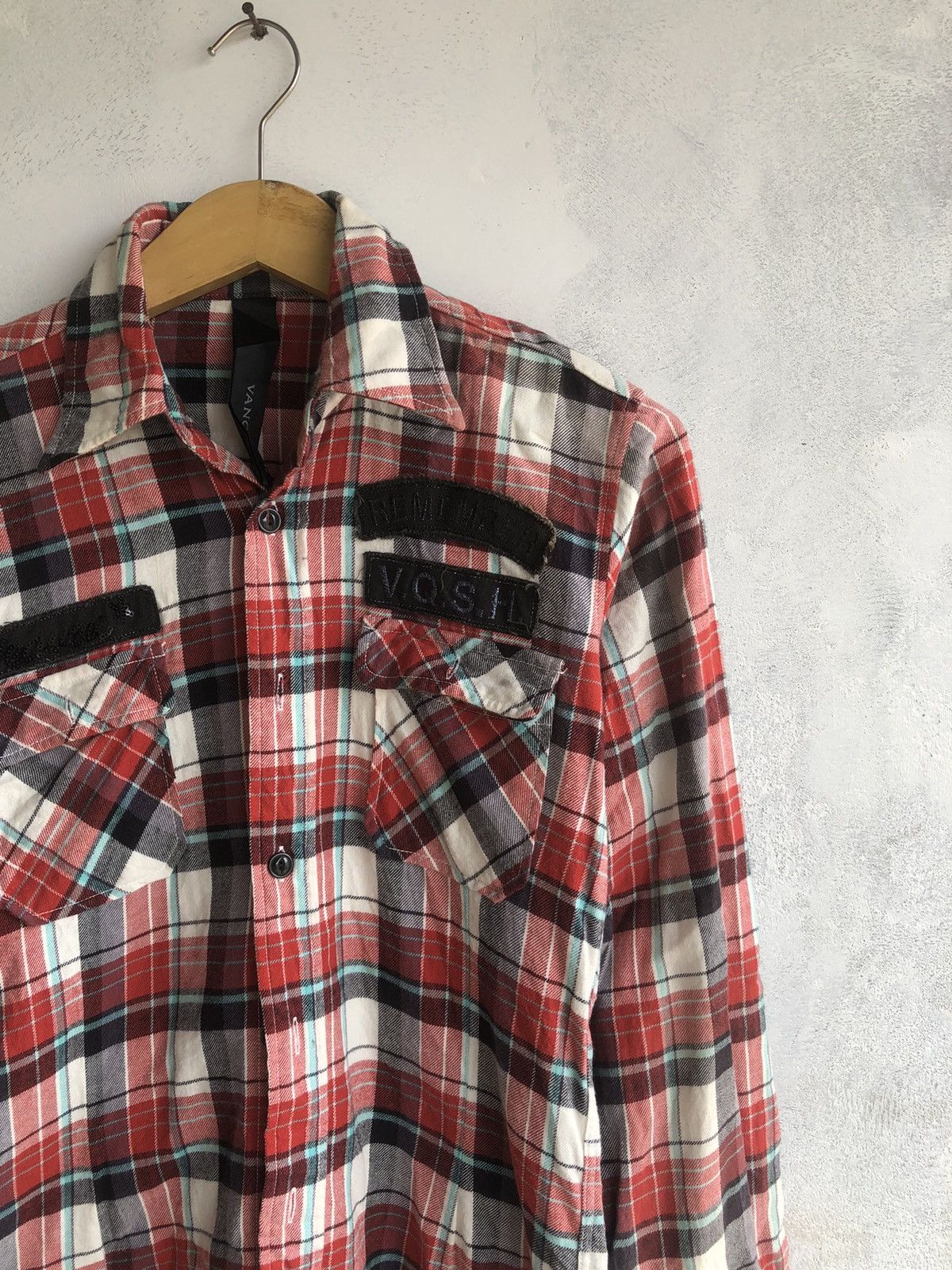 If Six Was Nine JAPANESE VANQUISH PATCHWORK GOTHIC BUTTON SHIRT ROCK PUNK Size US M / EU 48-50 / 2 - 3 Thumbnail