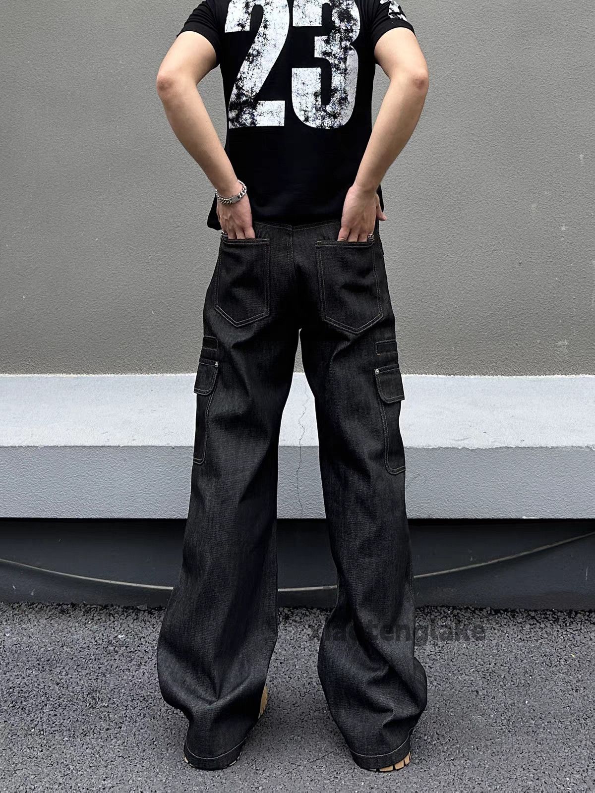 ごりら　3 zx denim wide Leg loose carpenter cargo work jeans