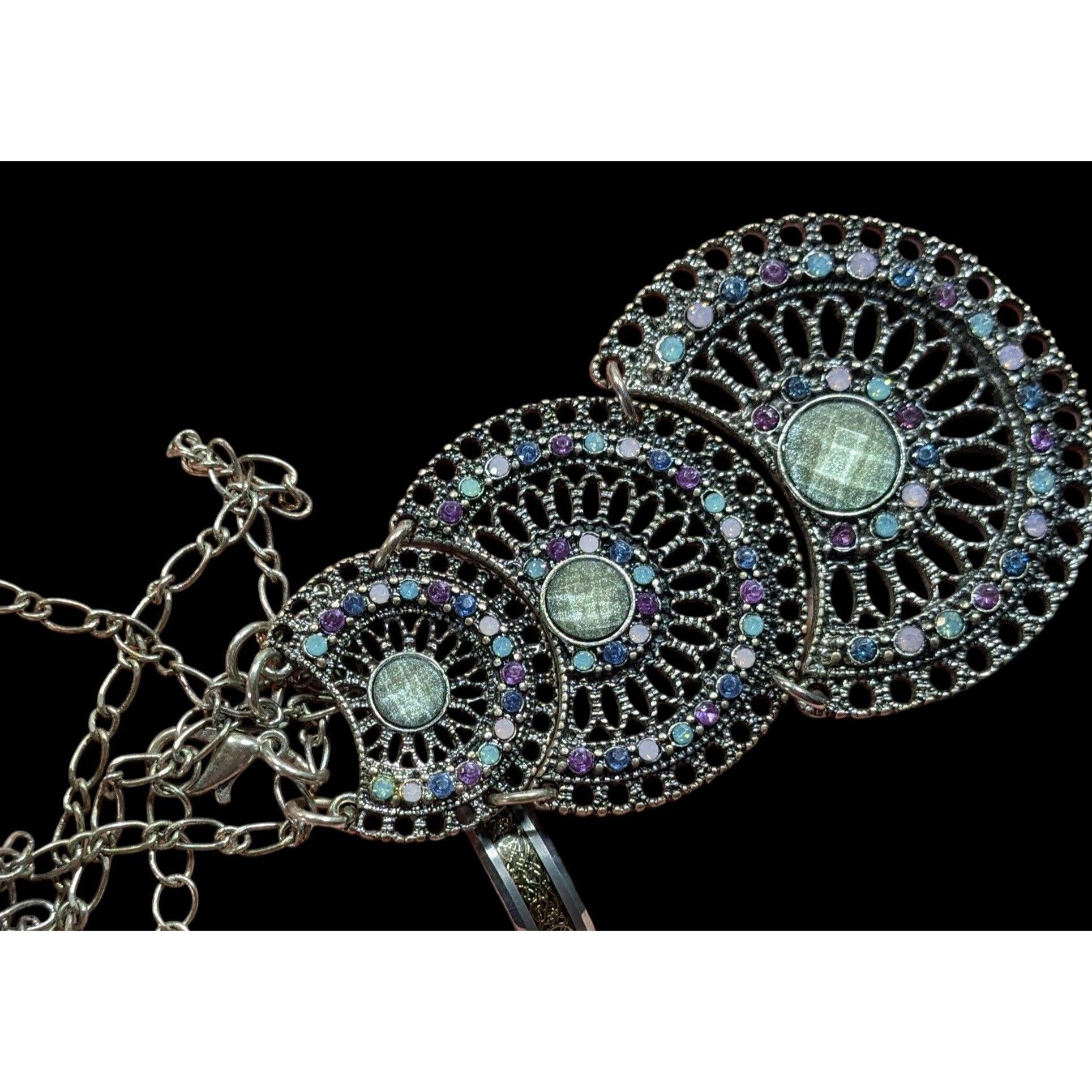Other Bohemian Pastel Articulated Layered Medallion Pendant Neckla Size ONE SIZE - 8 Thumbnail