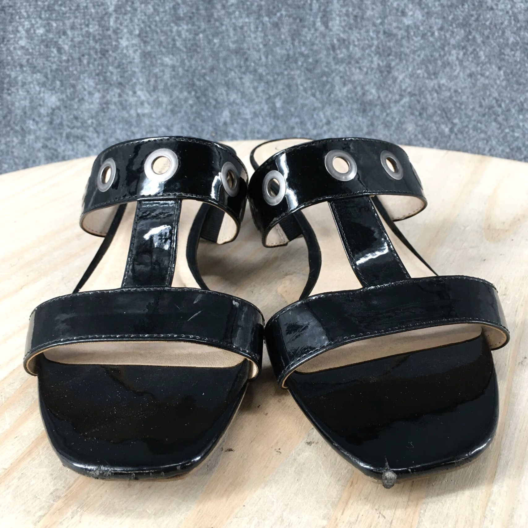 Vintage LifeStride Sandals Womens 8 M Marceline Strappy Block Heels Black Patent Leather Sandals Women Black Patent Leather Size US 8 / IT 38 - 6 Thumbnail