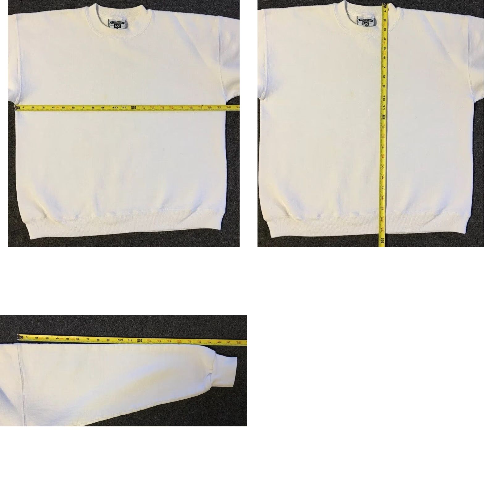 Lee VINTAGE LEE Boxy Sweatshirt 90s White XS Men Hoodie USA Military Biker Rock Surf Grunge PE Size US XS / EU 42 / 0 - 9 Thumbnail