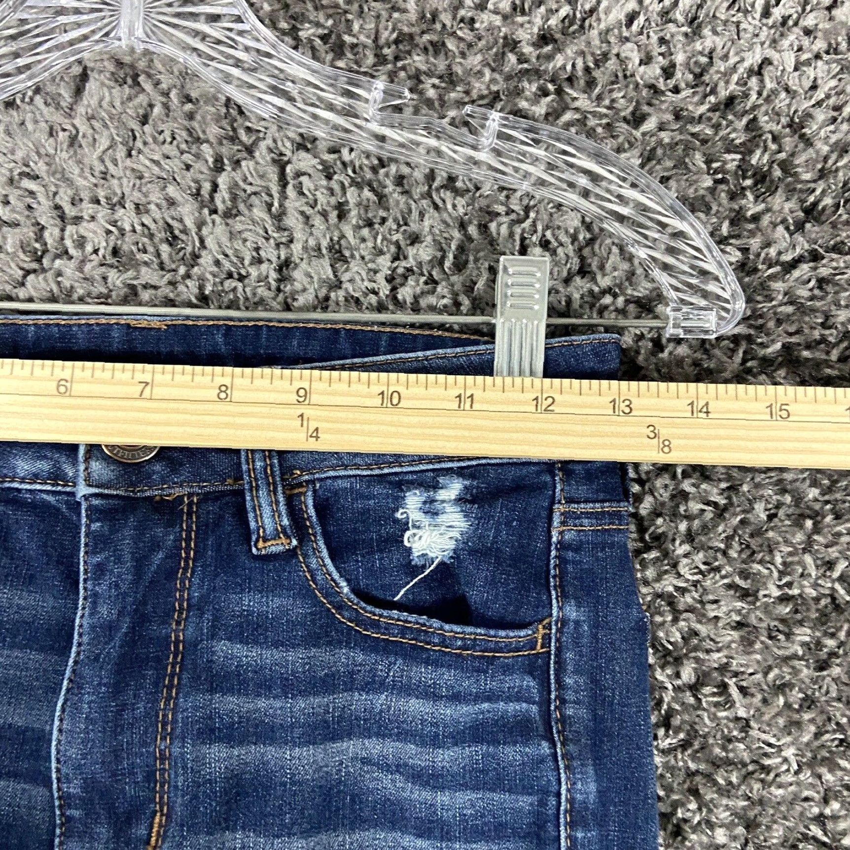 American Eagle Outfitters VINTAGE American Eagle Jeggings Women’s 2X-Short Blue Stretch High-Rise Distressed Jeans Size 40" / US 18 - 6 Thumbnail
