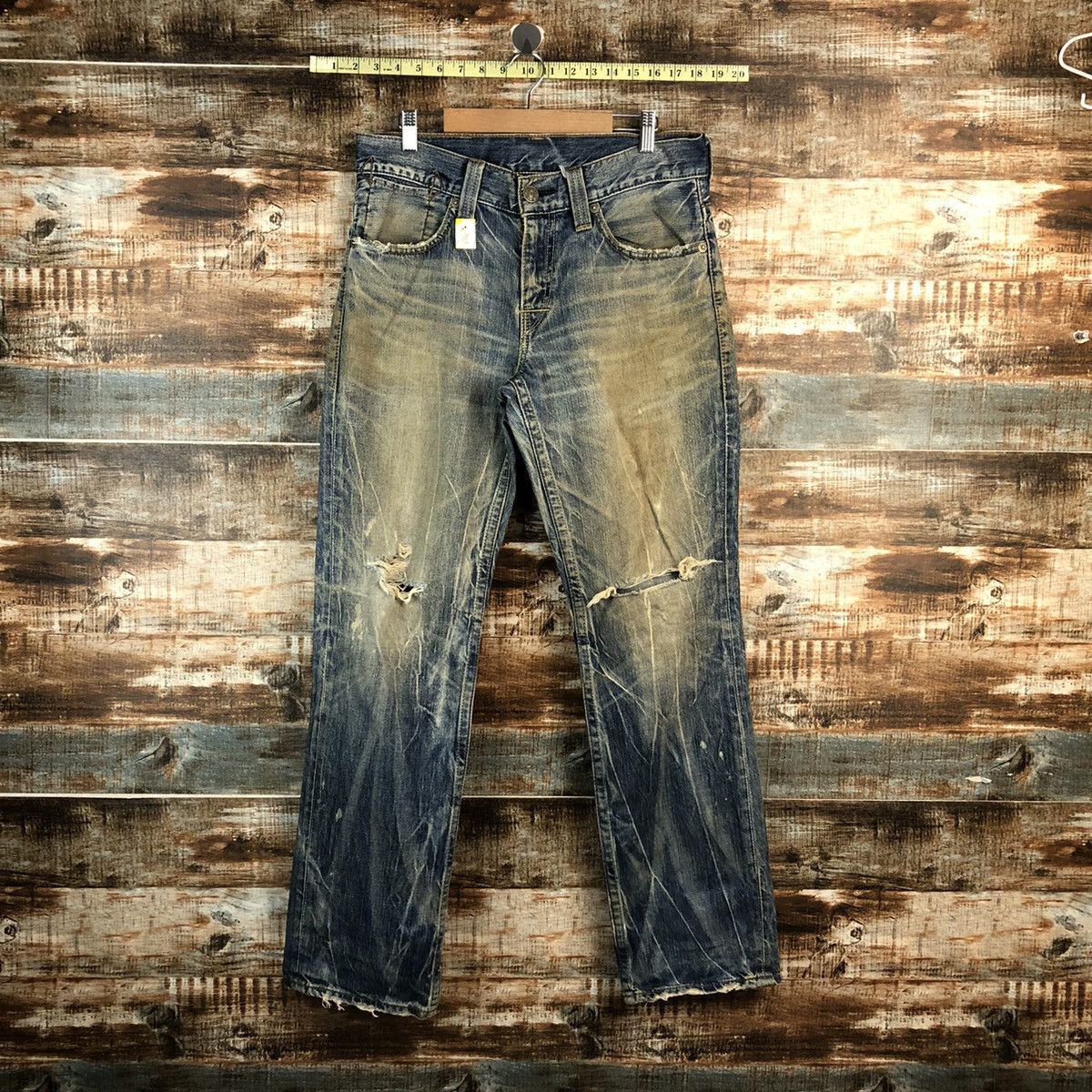 Levi's Levis 502 Blue faded ripped vintage jeans Denim Pants #A2608 Size US 33 - 1 Thumbnail