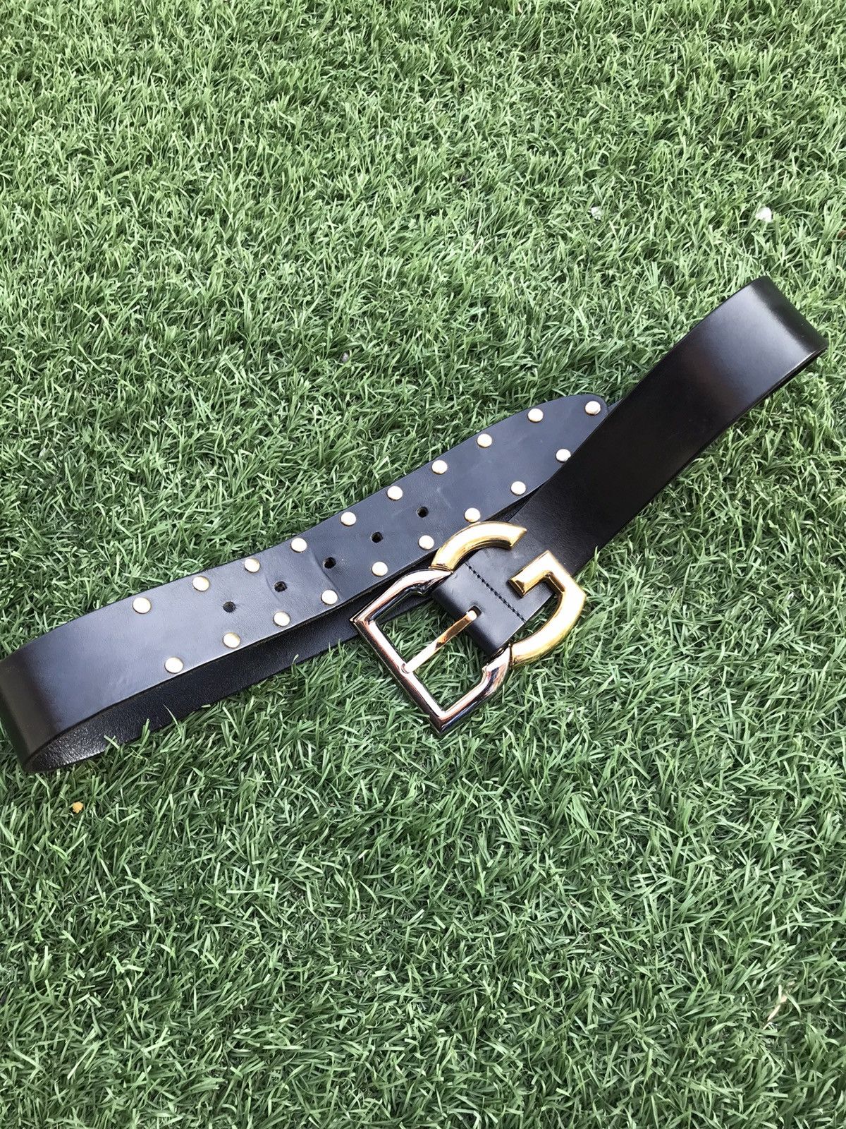Dolce & Gabbana Dolce & Gabbana Silver/Gold Black Leather D&G Belt Size ONE SIZE - 10 Thumbnail