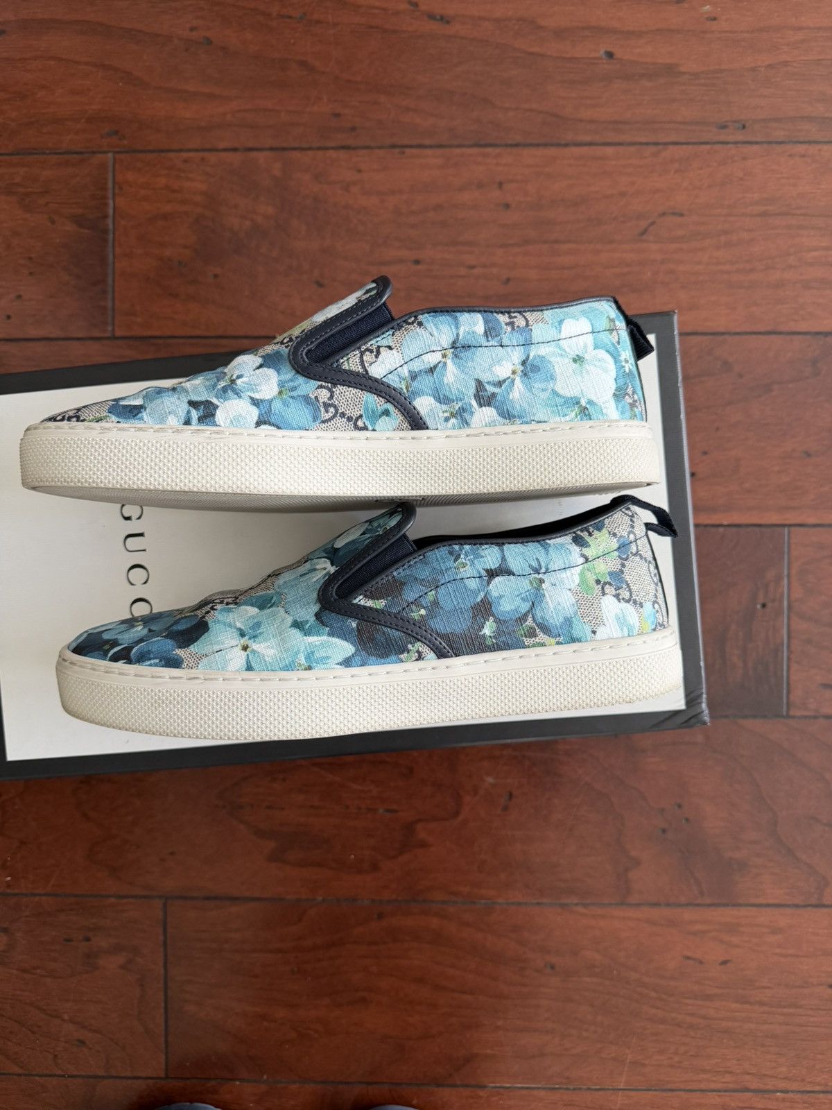 Gucci Gucci Supreme Blue Floral GG Canvas Slip On Size US 8 / EU 41 - 4 Thumbnail
