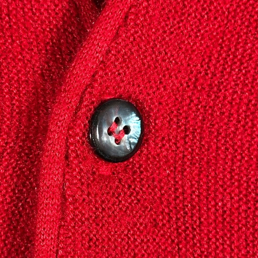 Vintage VINTAGE Robert Bruce Sweater Cardigan Mens Red Adult MEDIUM Knit Orlon 70s Golf Par-70 USA Long Sleeve Size US M / EU 48-50 / 2 - 5 Thumbnail