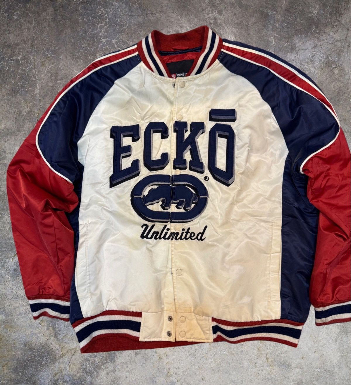 Ecko Unltd. Ecko unltd Varsity Bomber Jacket Rare Pcs HipHop Y2k Size US XXL / EU 58 / 5 - 1 Thumbnail