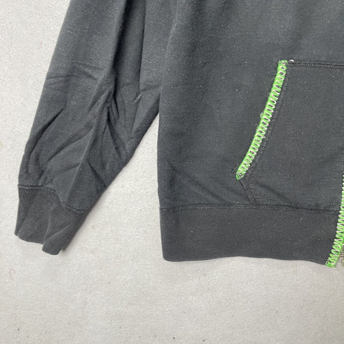 Beams Japan Vintage BEAMS Full Zip Hoodie Green Contrast Stitch Size US L / EU 52-54 / 3 - 5 Thumbnail
