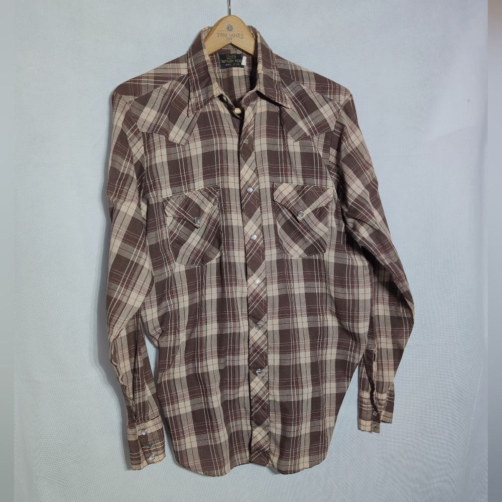 Sears Sears Western Wear Sz L Plaid Button-Up Shirt Vintage Pearl Size US L / EU 52-54 / 3 - 2 Thumbnail
