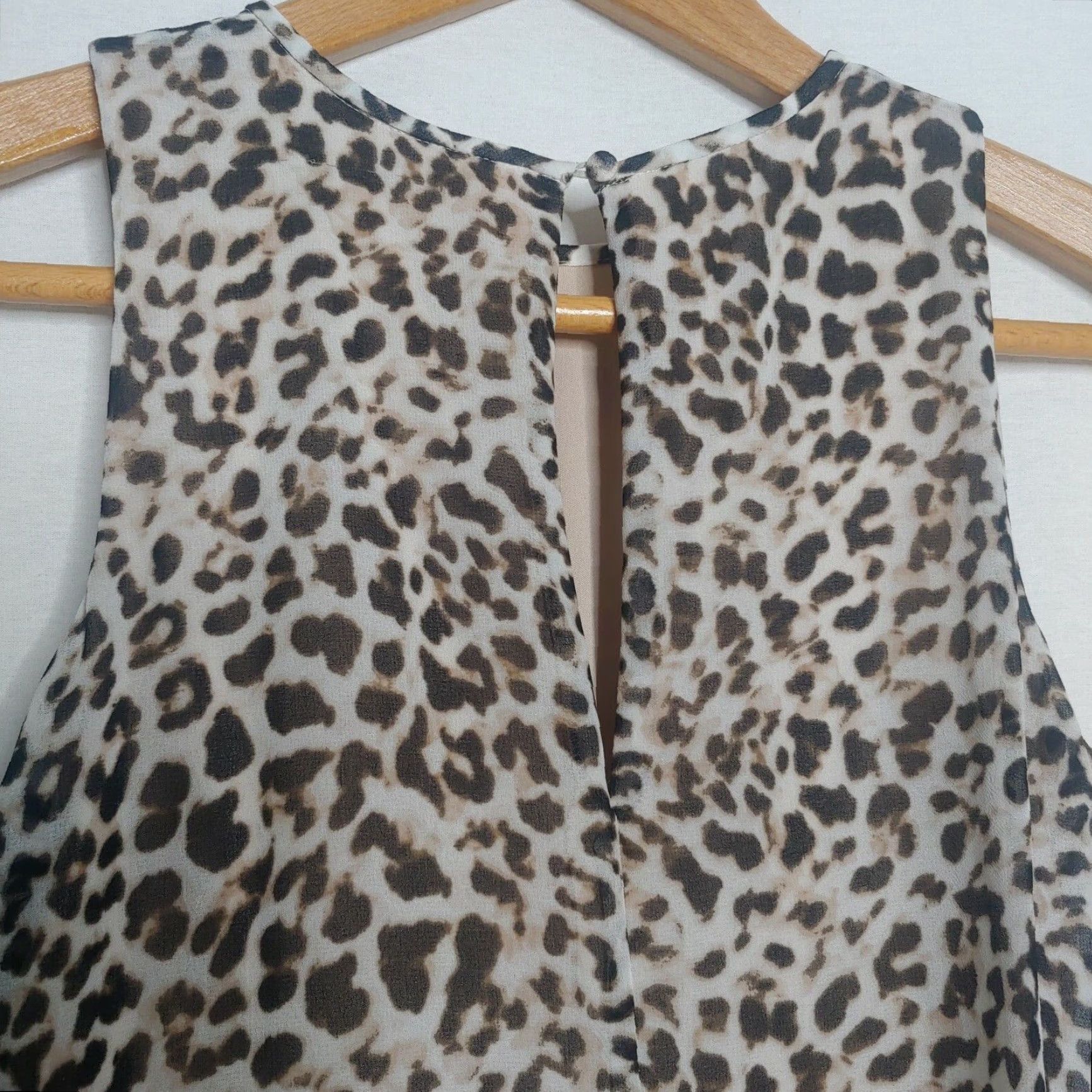Calvin Klein Calvin Klein Shift Dress Sleeveless Leopard Print 6 Beige/Brown Womens Vintage No (if needed) Size M / US 6-8 / IT 42-44 - 5 Thumbnail