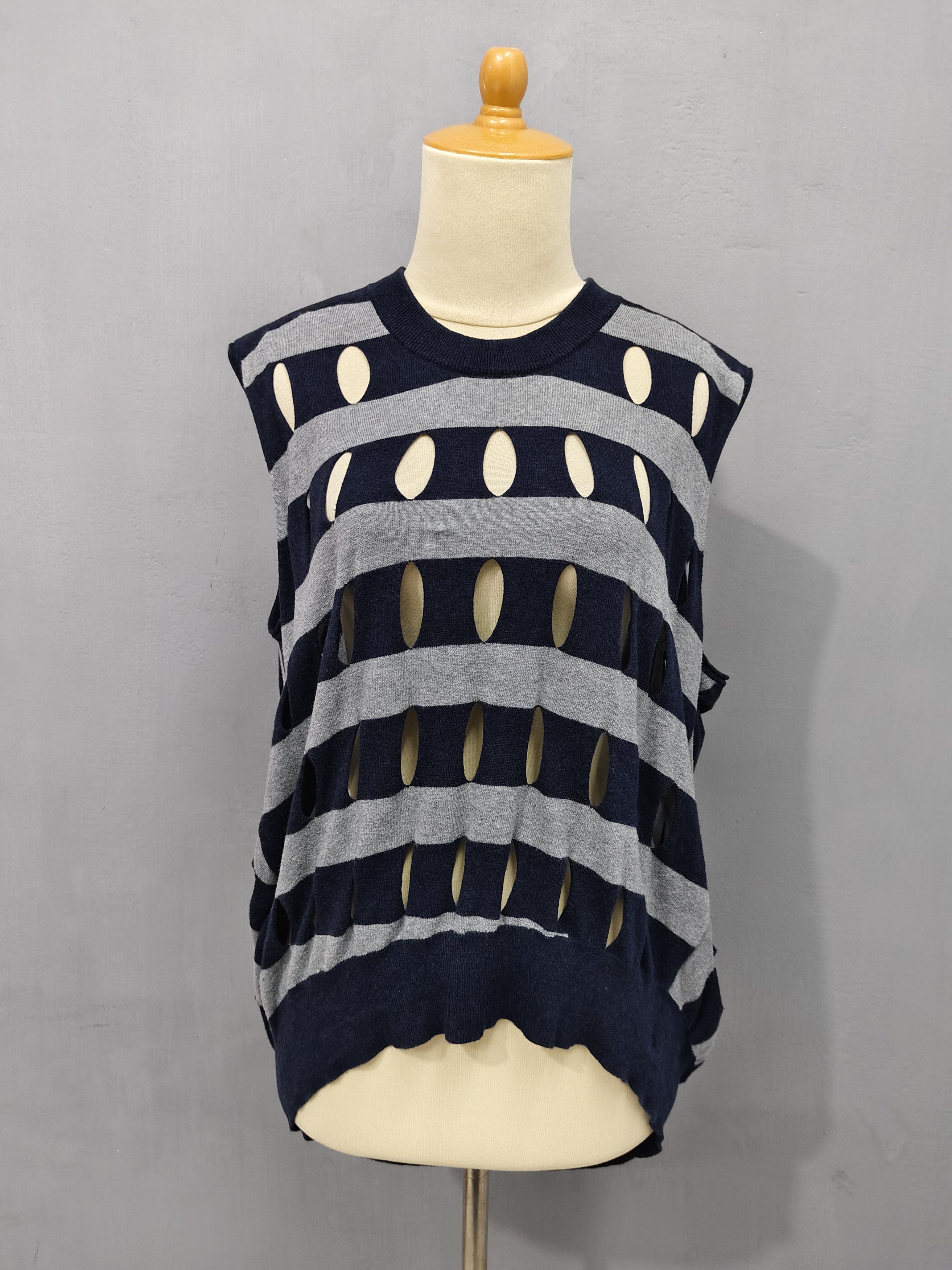 Alexander Wang Alexander Wang💀Deconstucted Cut Out Knit Sleeveless Size L / US 10 / IT 46 - 2 Thumbnail