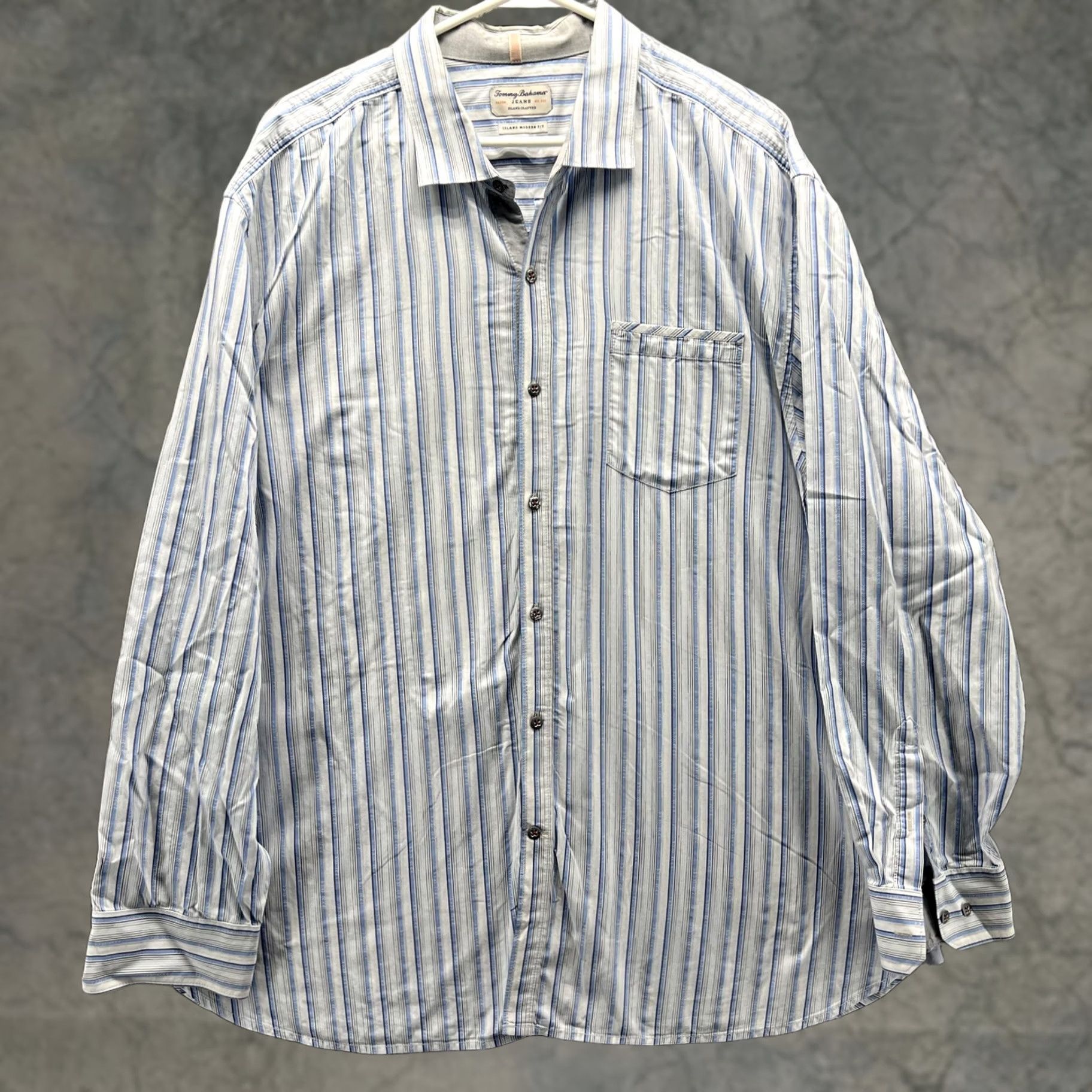 Tommy Bahama Tommy Bahama Jeans Shirt Mens 2XL Blue Stripe Long Sleeve Button Front Casual Size US XXL / EU 58 / 5 - 1 Thumbnail