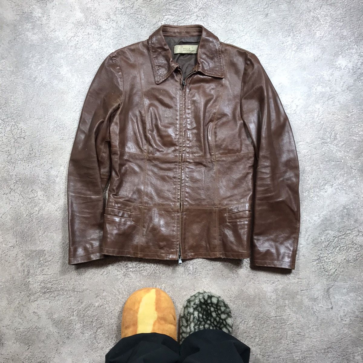 Genuine Leather Vintage 90s Brown Leather Jacket Streetwear Casual Relaxed L Size US L / EU 52-54 / 3 - 1 Thumbnail