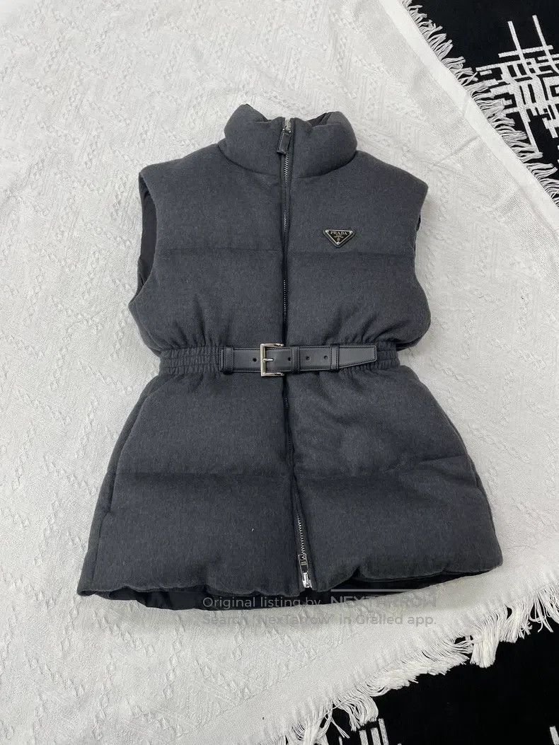 Prada Prada Gray triangle label wool down vest jacket Size XS / US 0-2 / IT 36-38 - 1 Thumbnail