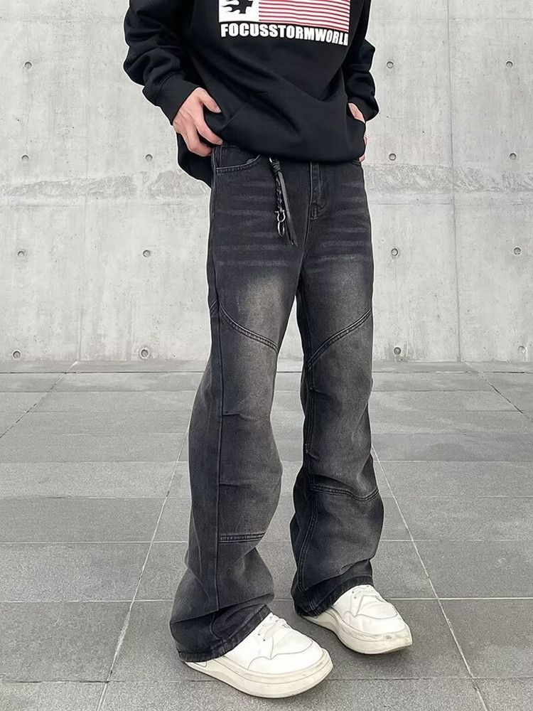 Japanese Brand Y2K Vintage Black Pleated Stacked Baggy Jeans Size US 34 / EU 50 - 2 Thumbnail