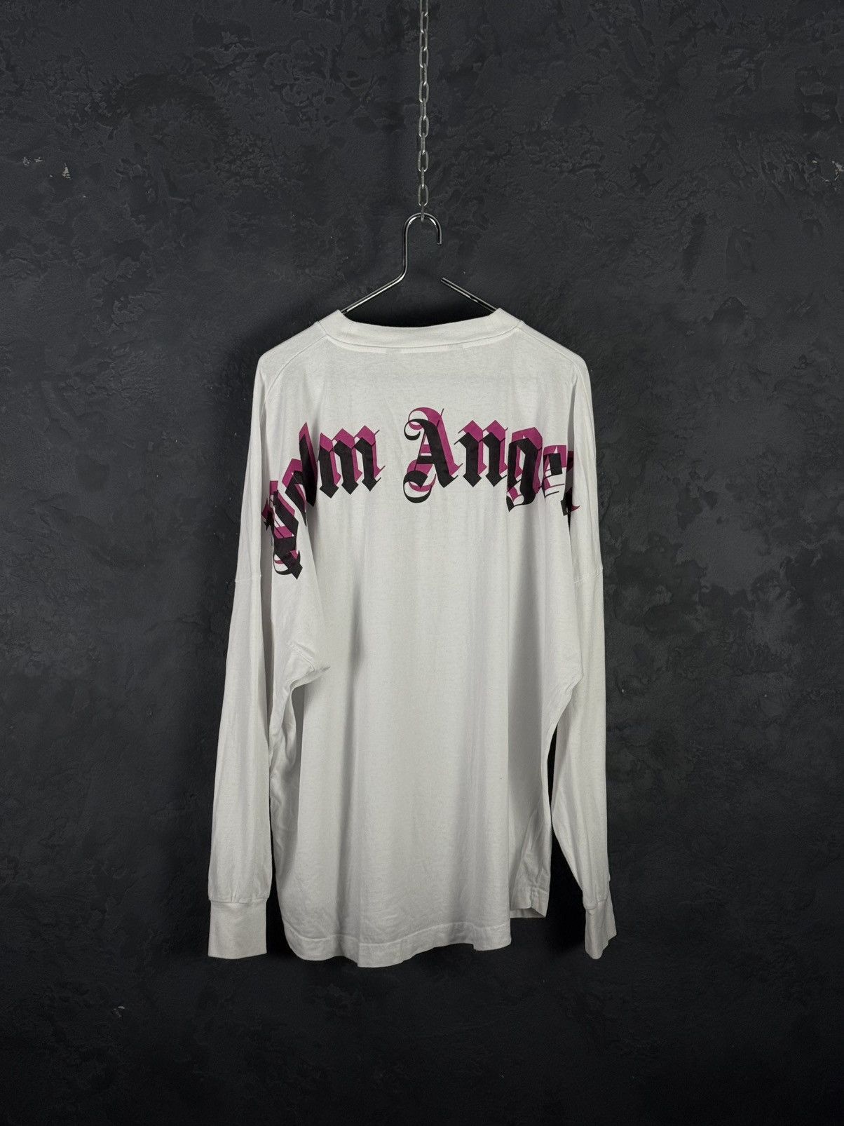 Palm Angels Palm Angels Doubled Logo Oversized Long Sleeve Shirt Size US XL / EU 56 / 4 - 4 Thumbnail