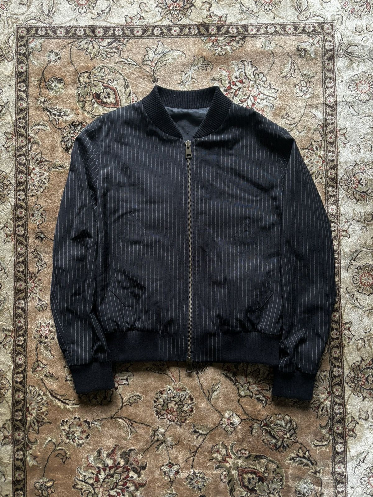 image of Black Ami Pinstripe Jacket, Men's (Size Medium)