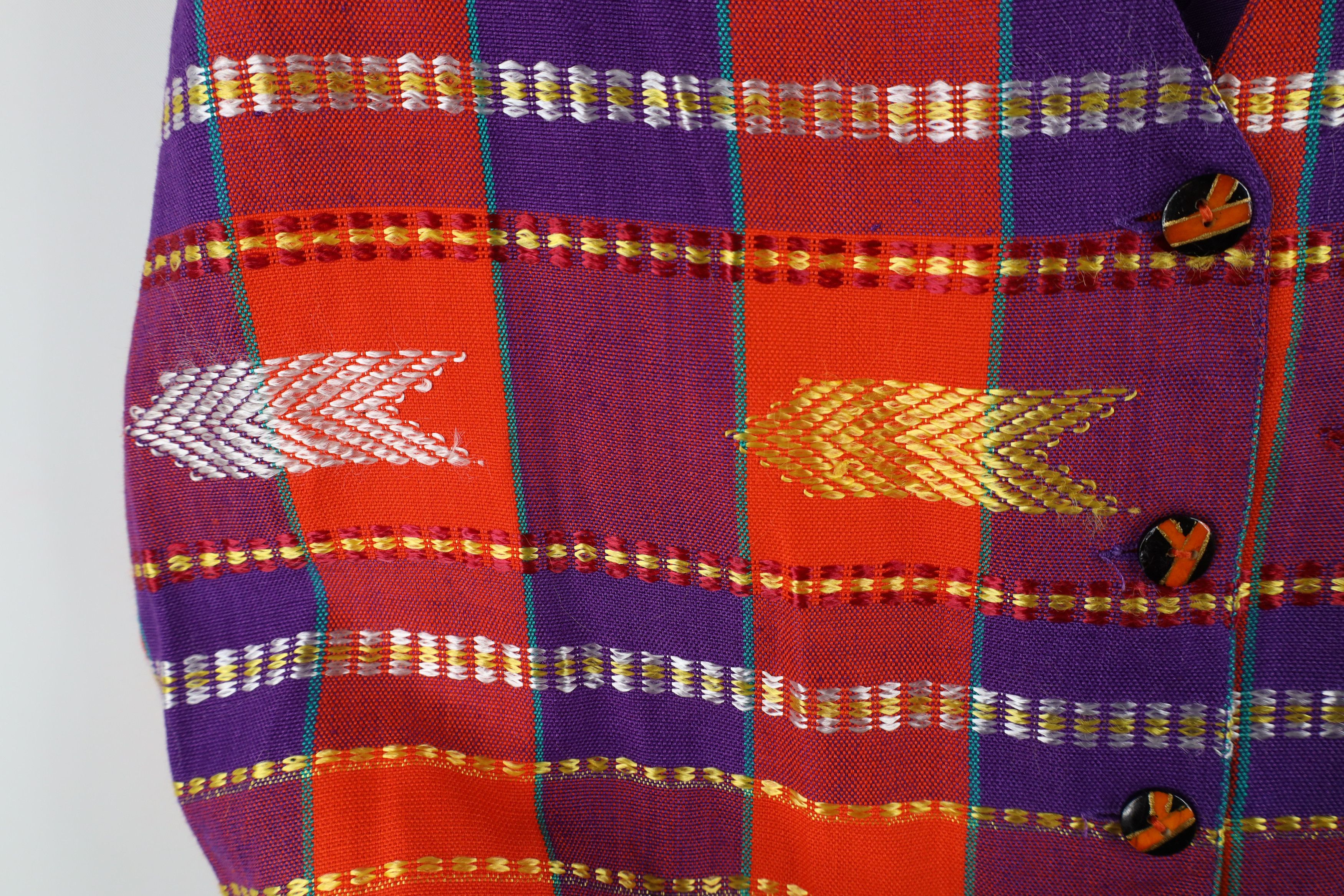 Vintage Vintage 90s Streetwear India Madras Plaid Vest Jacket Size M / US 6-8 / IT 42-44 - 5 Thumbnail