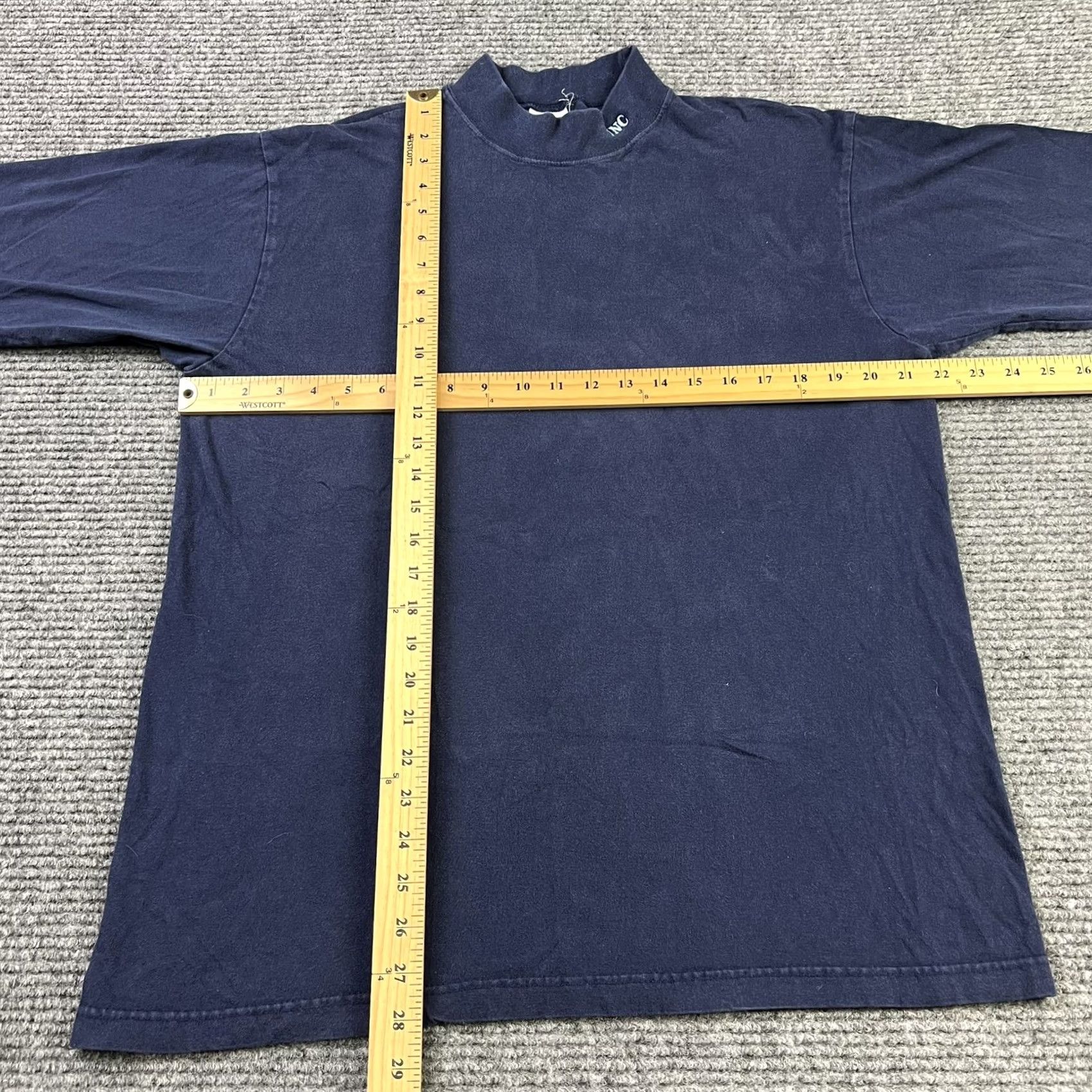 Vintage VINTAGE UNC Embroidered Mockneck Long Sleeve Blue T-Shirt Mens L Size US L / EU 52-54 / 3 - 4 Thumbnail