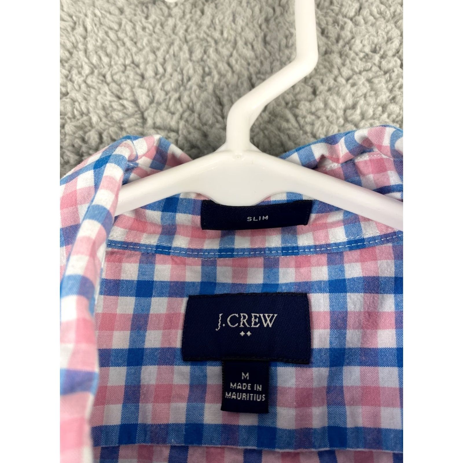 Vintage J Crew Button Shirt Men’s M Slim Blue Pink White Check Dress Shirt Button-Down Collar 34-21 Designer/Stretch Size US M / EU 48-50 / 2 - 3 Thumbnail