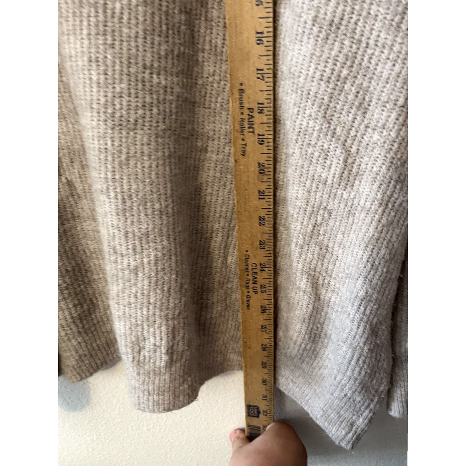 Express Express Womens Pullover Sweater XL Beige Mock Neck Long Sleeve Acrylic Blend Size XL / US 12-14 / IT 48-50 - 4 Thumbnail