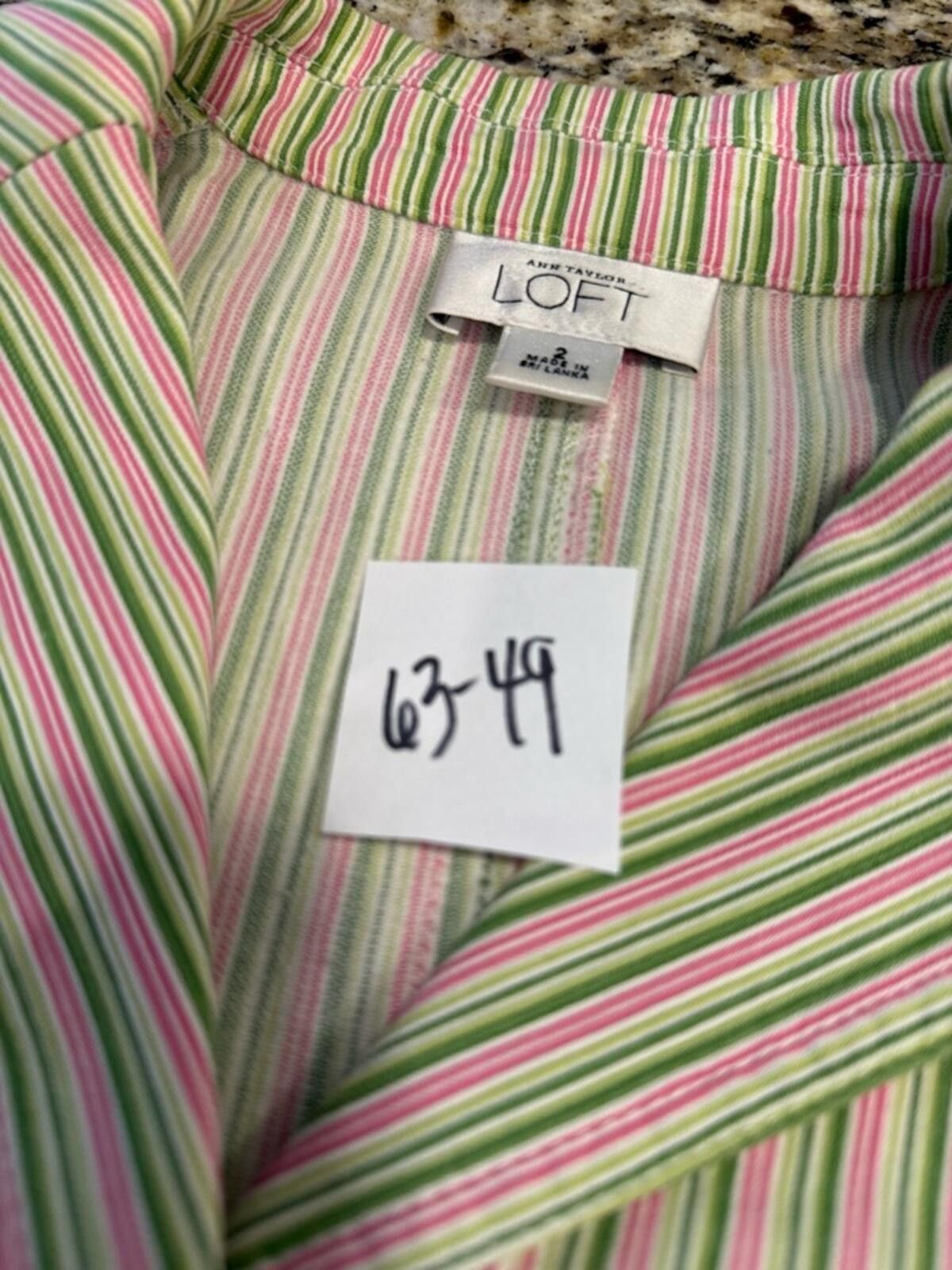 Other Loft preppy striped blazer jacket pink green white SZ 2 Size XS / US 0-2 / IT 36-38 - 10 Thumbnail