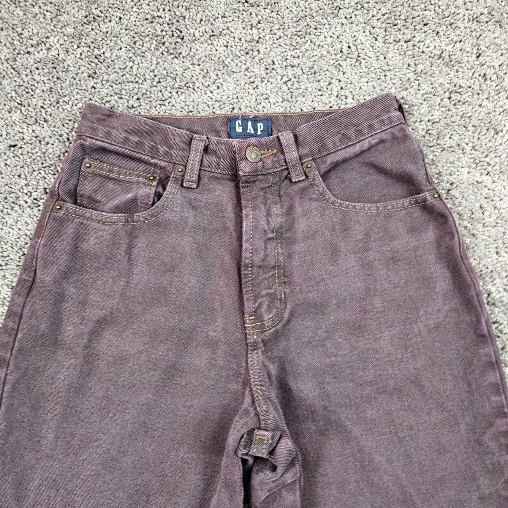 Gap VINTAGE Gap Jeans Womens Tapered Fit High Waist Cotton 4 Purple USA Made 31in Inseam Size 24" / US 00 / IT 34 - 2 Thumbnail
