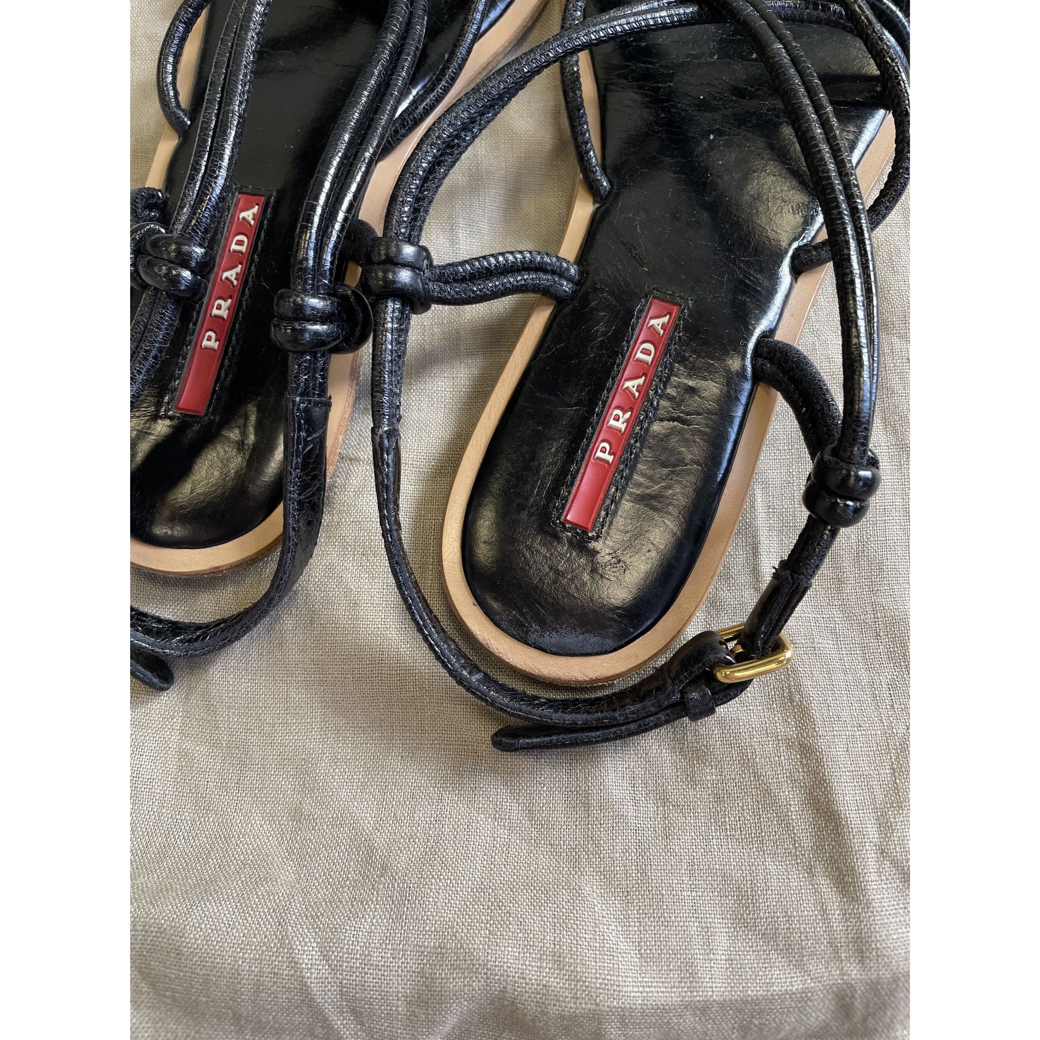 Prada Prada Leather Summer Thong Strap Sandals 6588AC Size US 7 / IT 37 - 6 Thumbnail