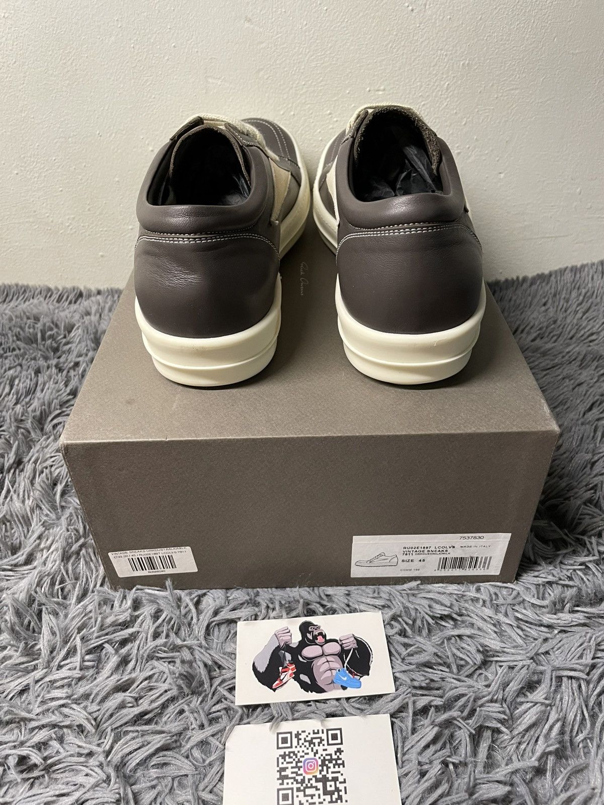 Rick Owens Rick Owens Vintage Sneaks Leather DrkDust/Milk Size US 12 / EU 45 - 4 Thumbnail