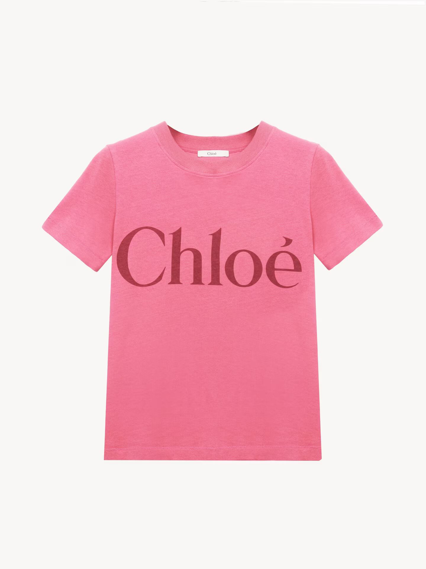Chloe o1loc1c10226 Baby Fit Logo T-Shirt in Sweet Pink Size L / US 10 / IT 46 - 1 Thumbnail
