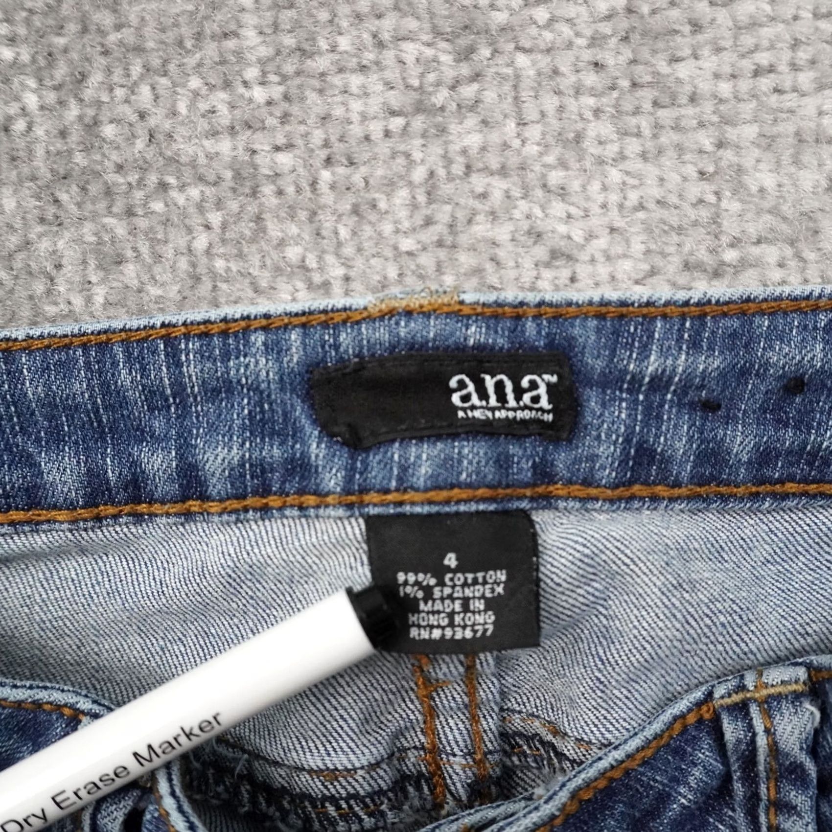 Denime a.n.a Jeans Bootcut Y2K Low Rise 30x30 Medium Wash Blue Denim 5-Pocket Womens Boys? Size 30" / US 8 / IT 44 - 3 Thumbnail