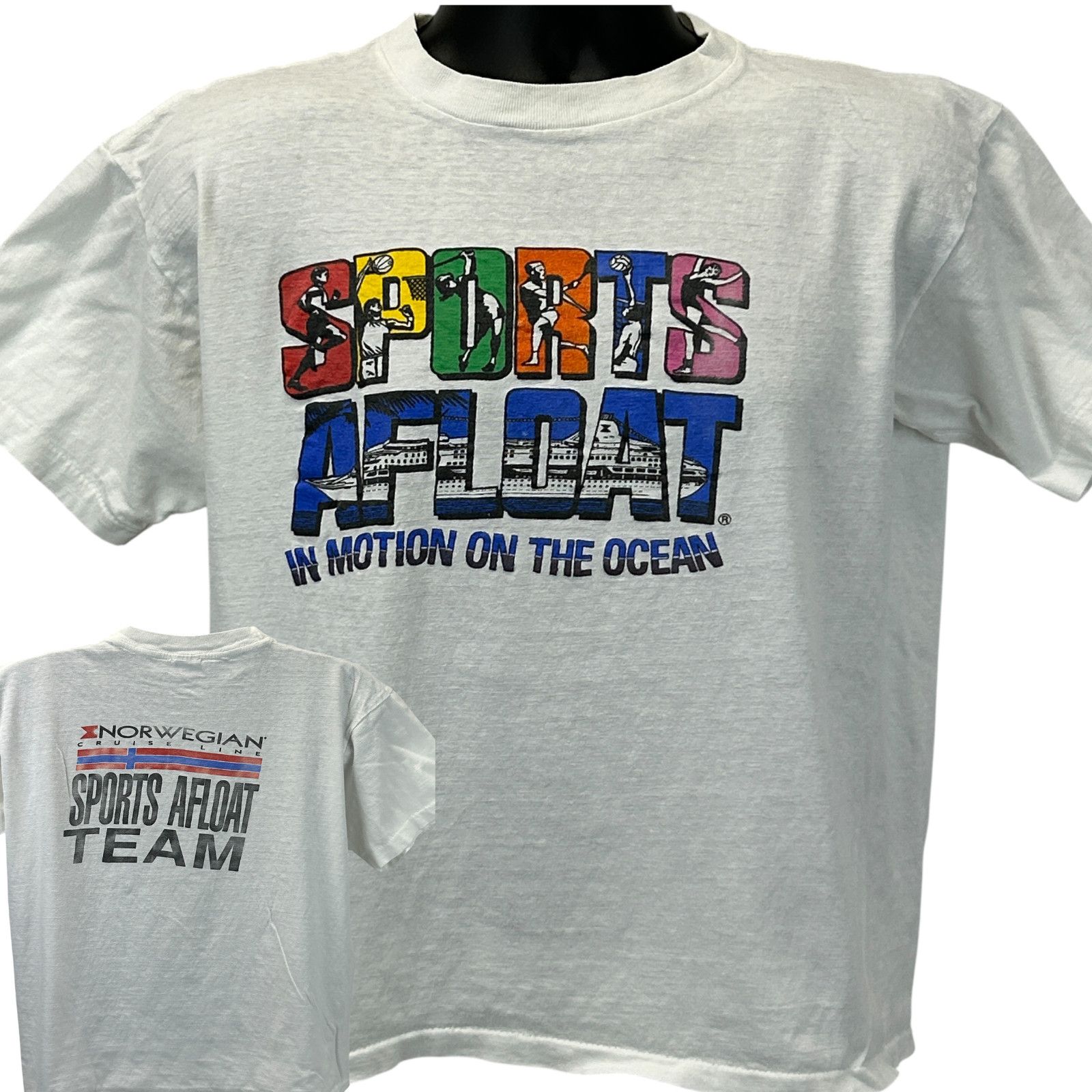 Vintage Vintage Norwegian Cruise Line Sports Afloat T Shirt Mens M Size US M / EU 48-50 / 2 - 1 Thumbnail