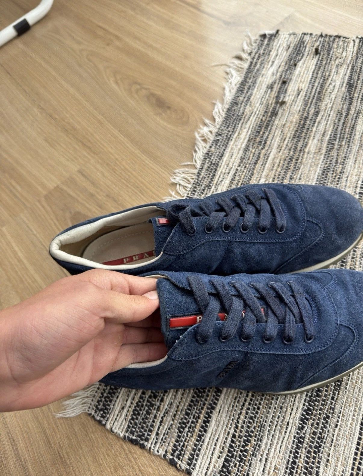 Prada Prada Vintage Classic Suede Blue Sneakers Shoes Mens Size 8 Size US 8 / EU 41 - 12 Thumbnail