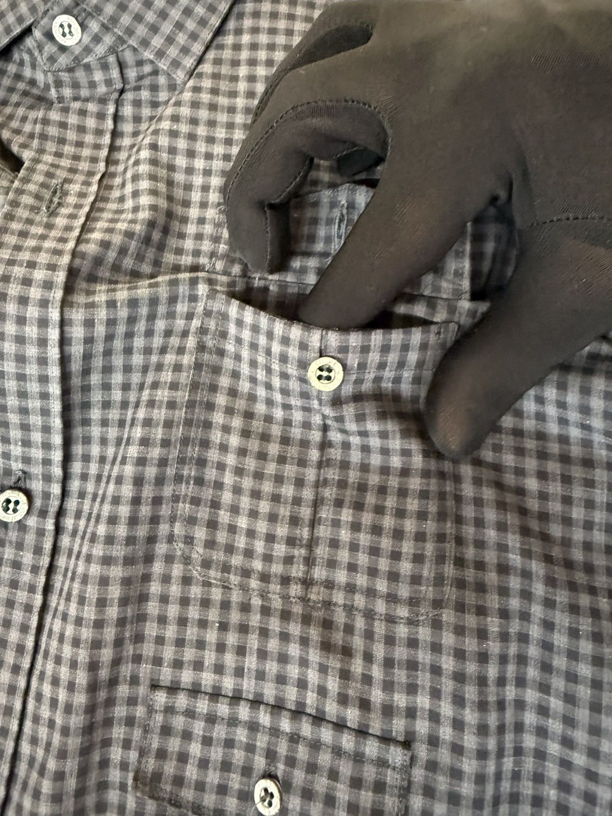 Neil Barrett NEIL BARRETT Military Utility Shirt-Dark Charcoal Gingham XL Size US XL / EU 56 / 4 - 11 Thumbnail