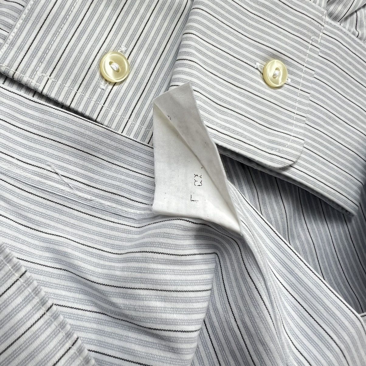 Issey Miyake Vintage 90s Issey Miyake Vertical Stripe Long Sleeve Shirt Size US L / EU 52-54 / 3 - 8 Thumbnail